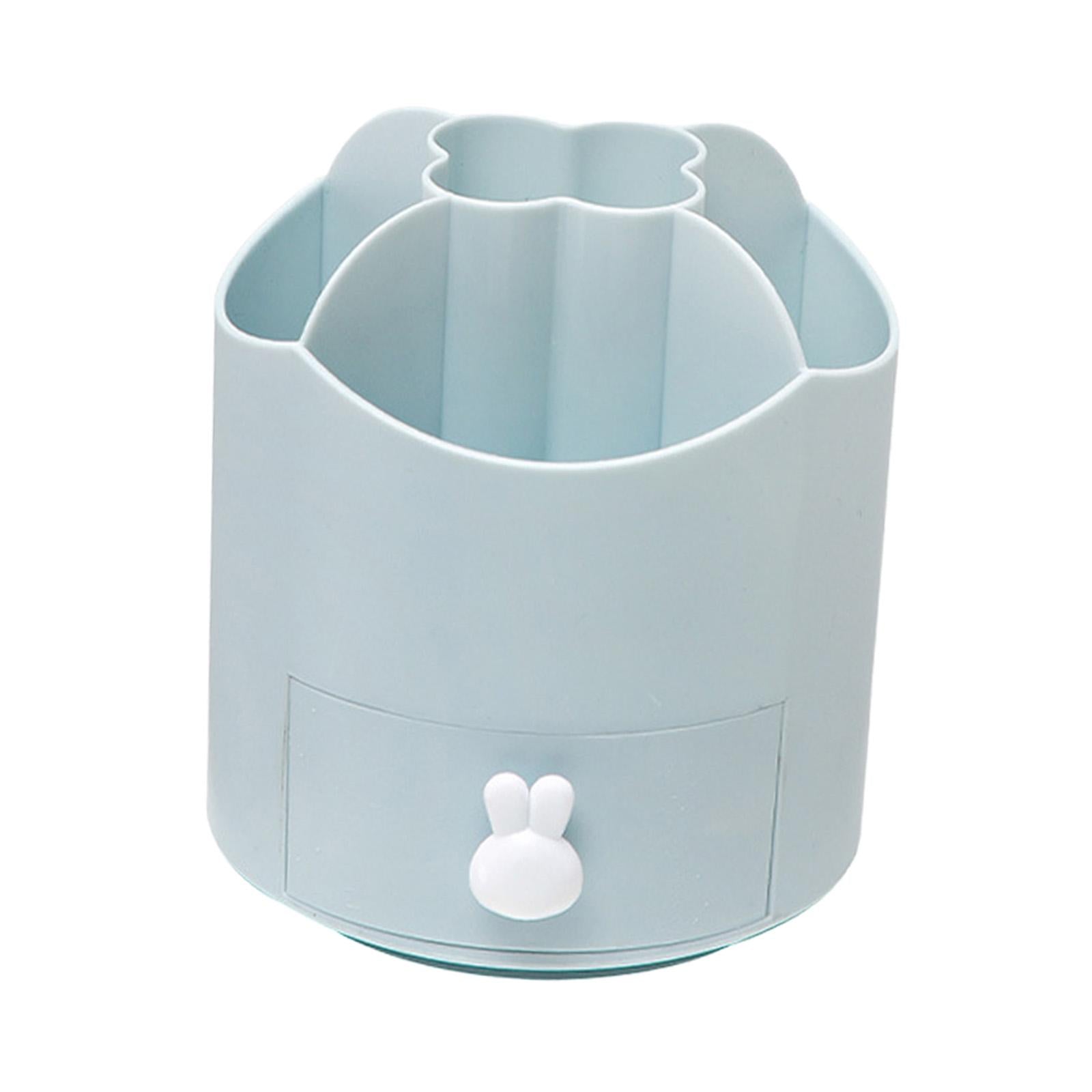 360 Degree Rotation Pen Holder Storage Box for Art Supply Desktop Stationery Blue