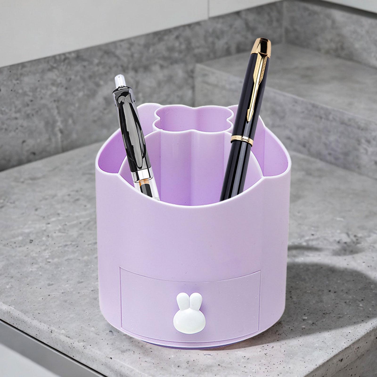 360 Degree Rotation Pen Holder Storage Box for Art Supply Desktop Stationery Violets