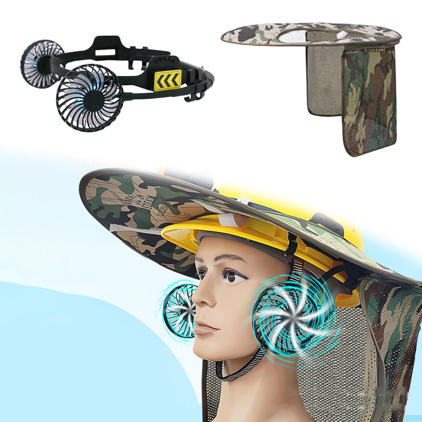 Hard Hat Fan Included Sun Protection Flap External Fan Safety Hat Fan