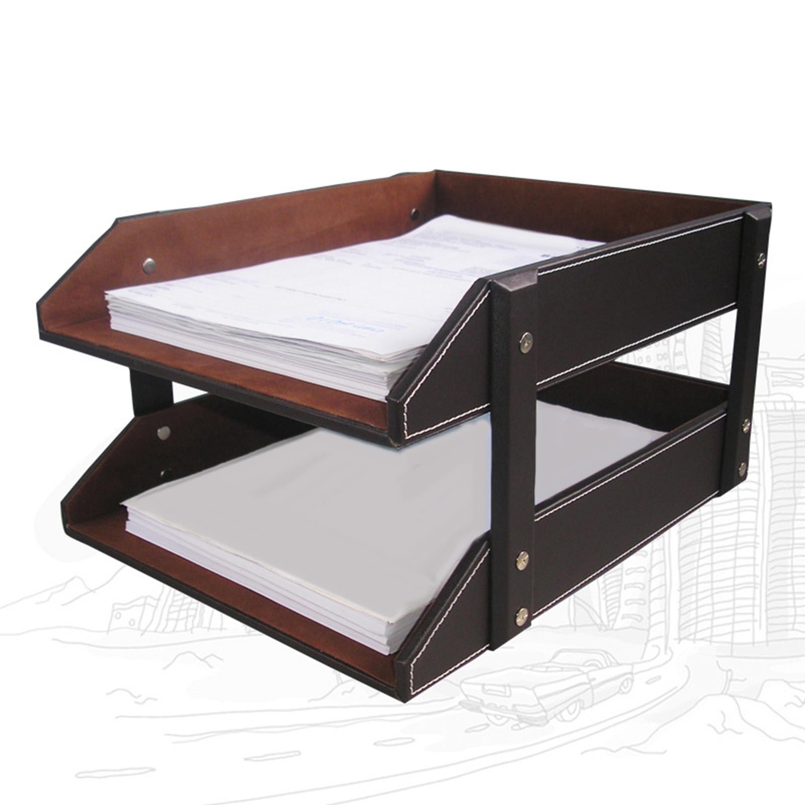File Organizer Portable Durable files Storage Rack for Workspace School Desk B