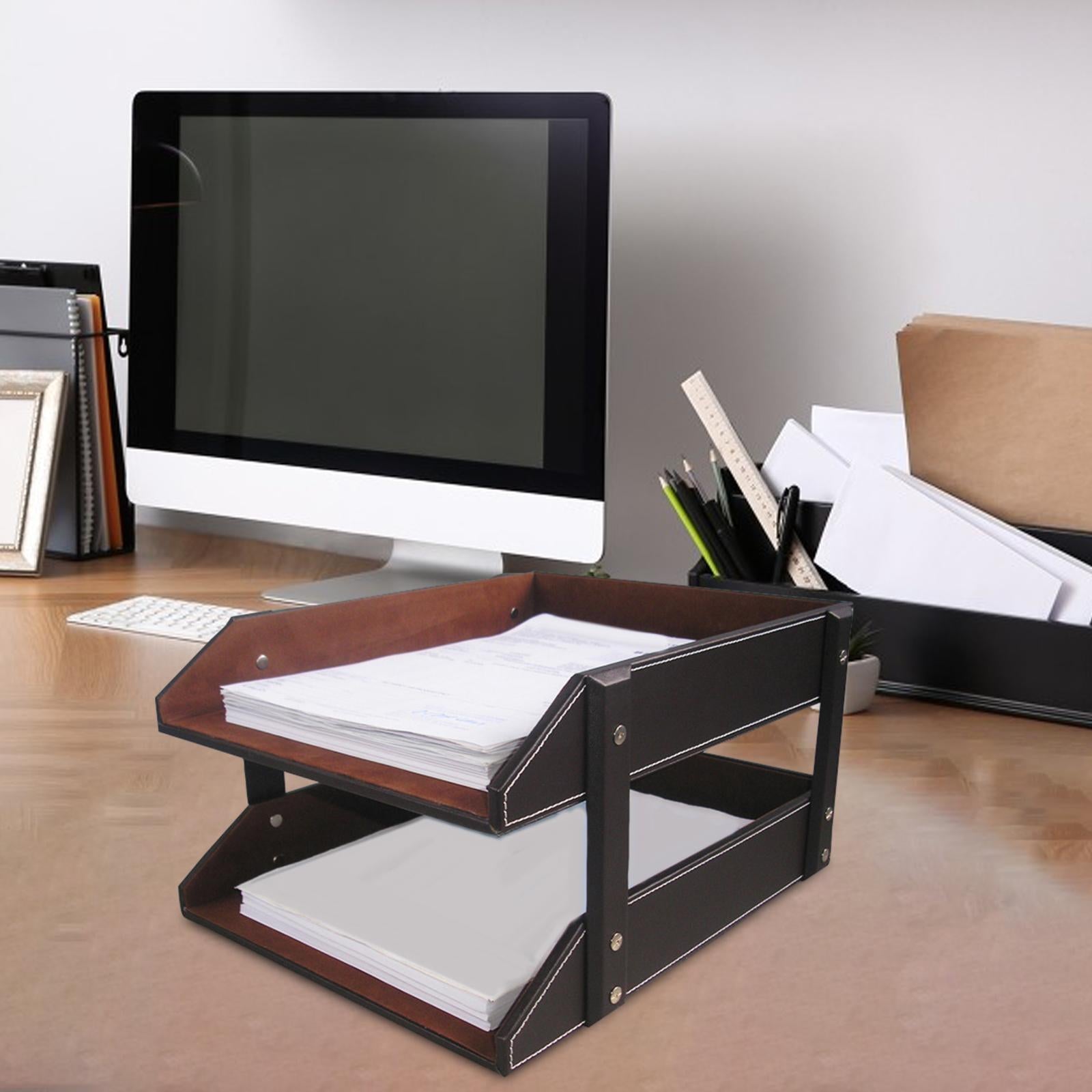 File Organizer Portable Durable files Storage Rack for Workspace School Desk B