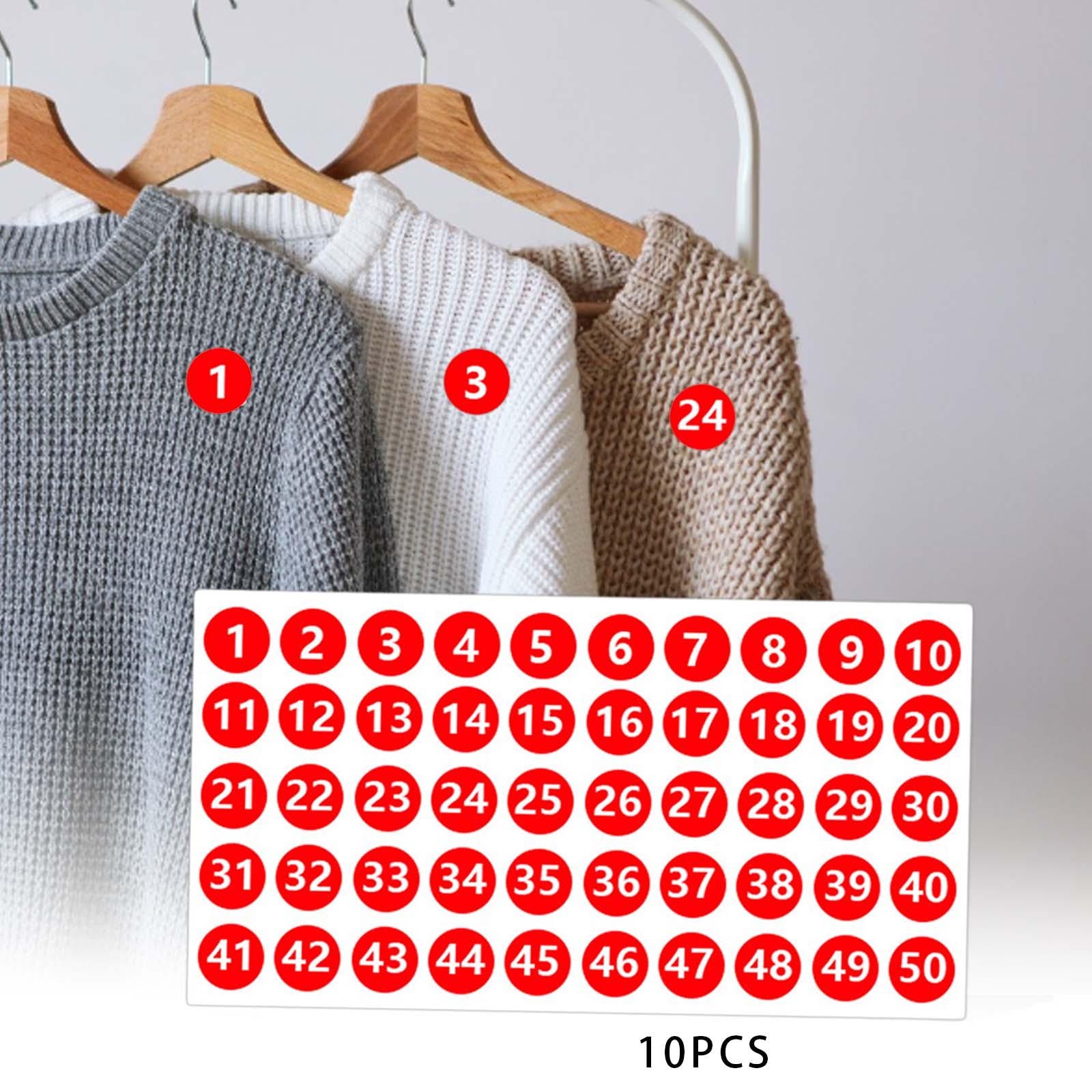 Number Inventory Stickers Round Labels for Letter Sales Bags Food Containers red