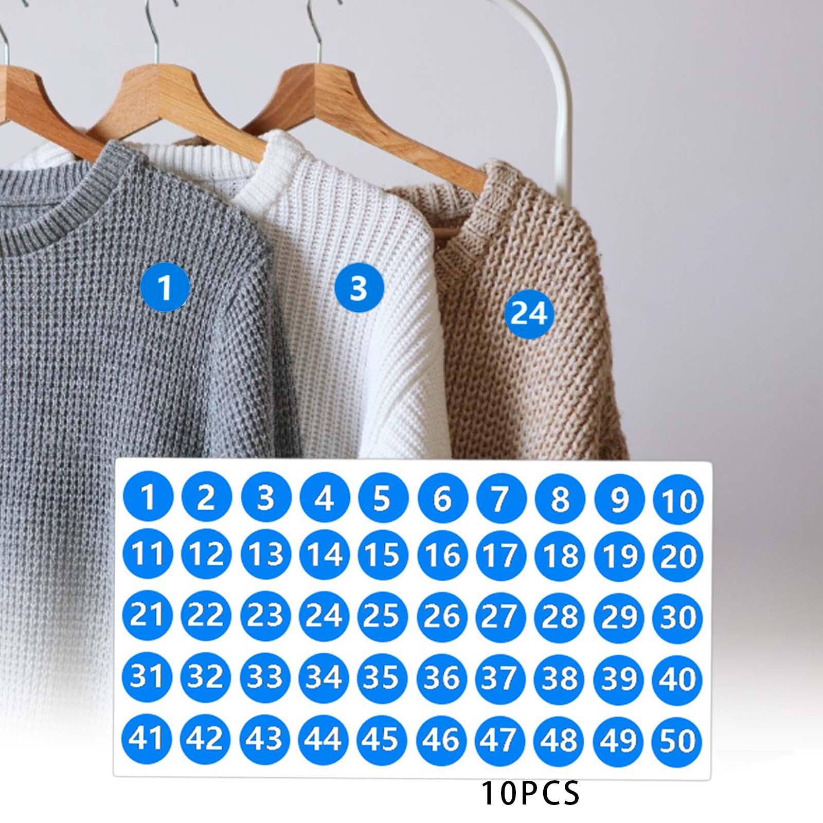 Number Inventory Stickers Round Labels for Letter Sales Bags Food Containers blue