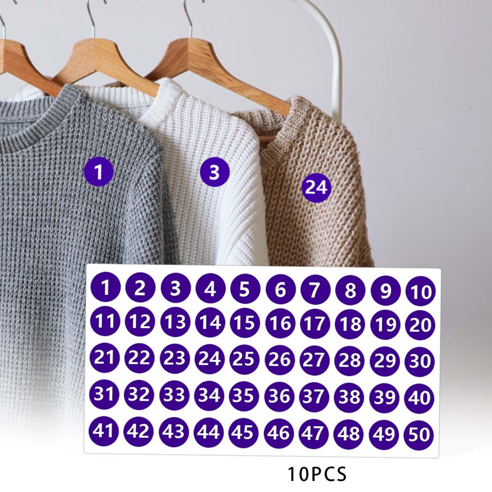 Number Inventory Stickers Round Labels for Letter Sales Bags Food Containers violet