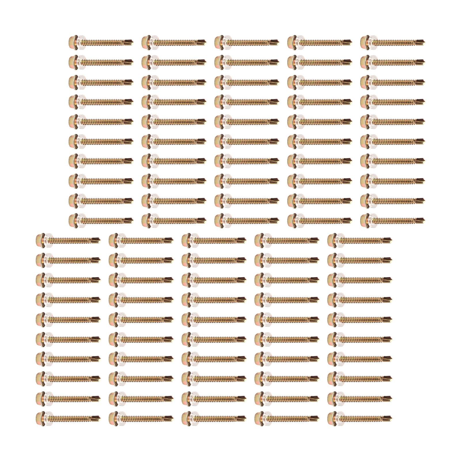 100 Pieces Hex Washer Head Self Drilling Screws Assembly Self Tapping Screws 5.5x45mm