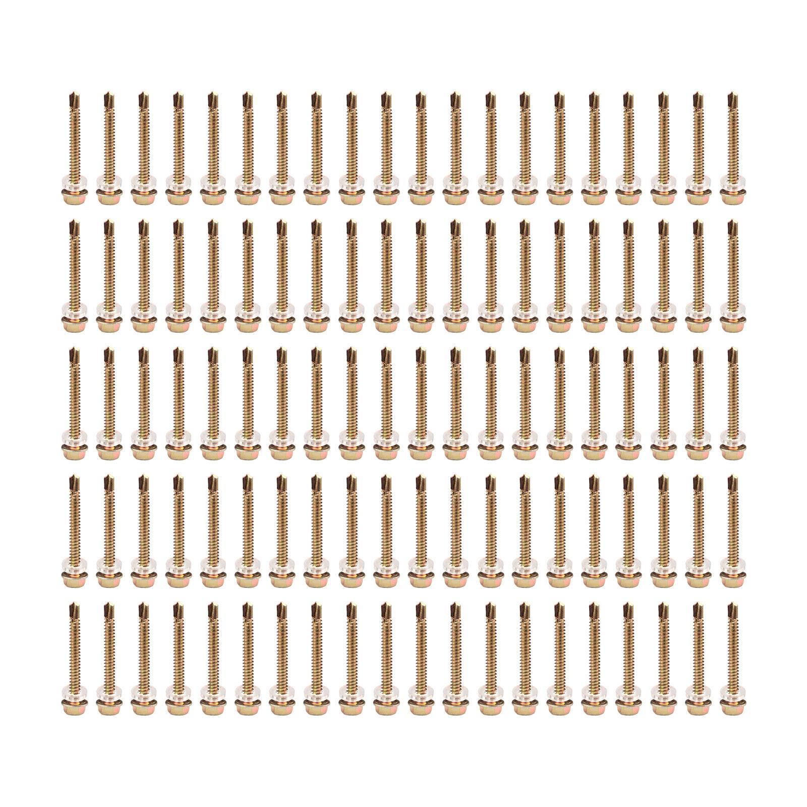 100 Pieces Hex Washer Head Self Drilling Screws Assembly Self Tapping Screws 5.5x45mm