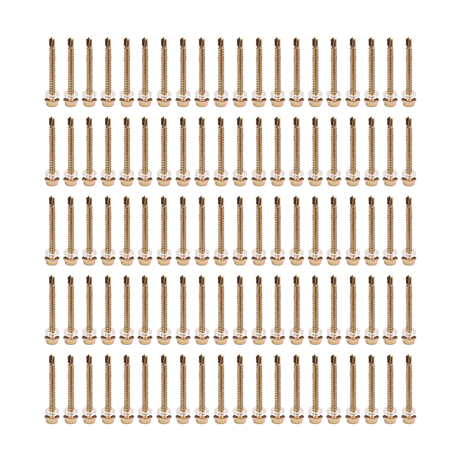 100 Pieces Hex Washer Head Self Drilling Screws Assembly Self Tapping Screws 5.5x50mm