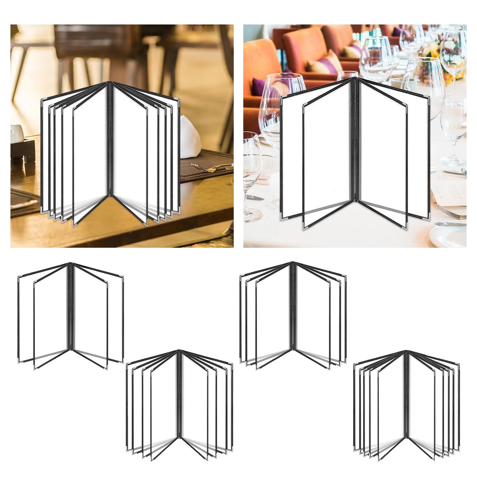 Menu Holder Metal Corners Menu Covers Holder for Cafe Hotel Restaurant 4 Page 8 View