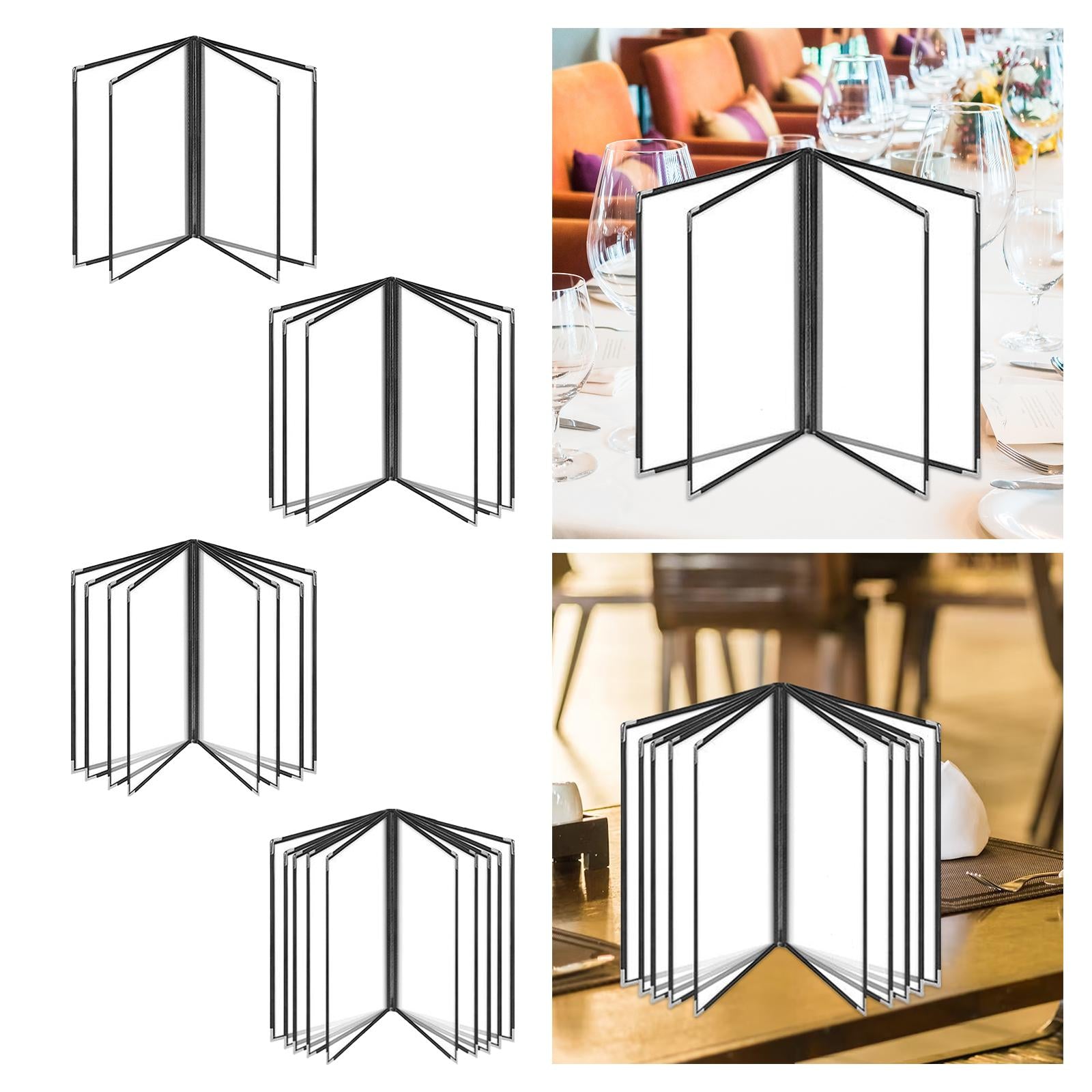 Menu Holder Metal Corners Menu Covers Holder for Cafe Hotel Restaurant 4 Page 8 View