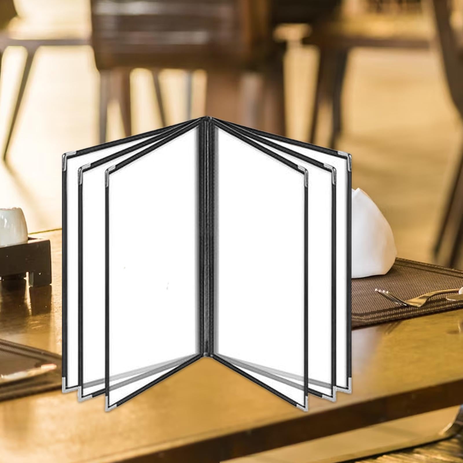 Menu Holder Metal Corners Menu Covers Holder for Cafe Hotel Restaurant 6 Page 12 View