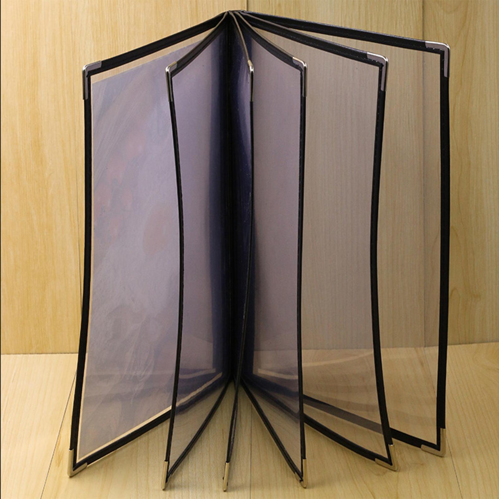 Menu Holder Metal Corners Menu Covers Holder for Cafe Hotel Restaurant 6 Page 12 View