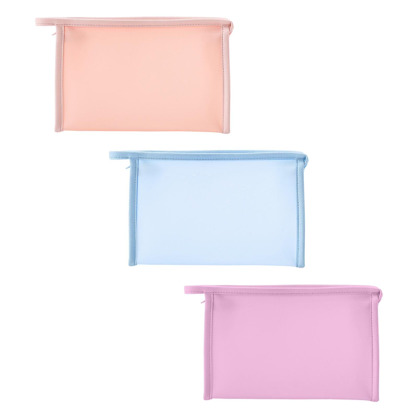 PVC Waterproof Makeup Bag Portable Bag for Vacation Business Trip Essentials Pink