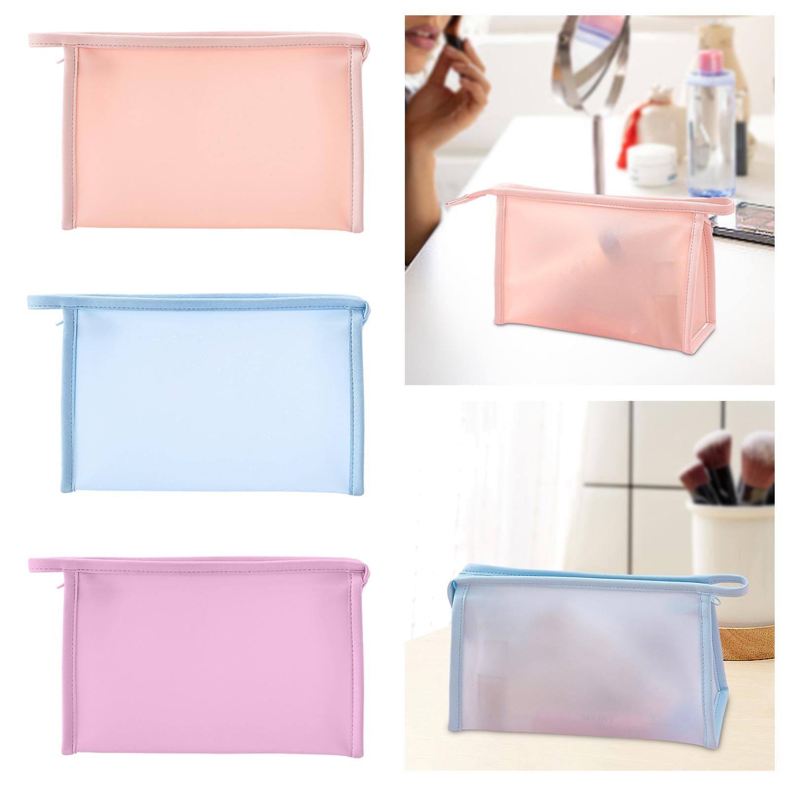 PVC Waterproof Makeup Bag Portable Bag for Vacation Business Trip Essentials Pink