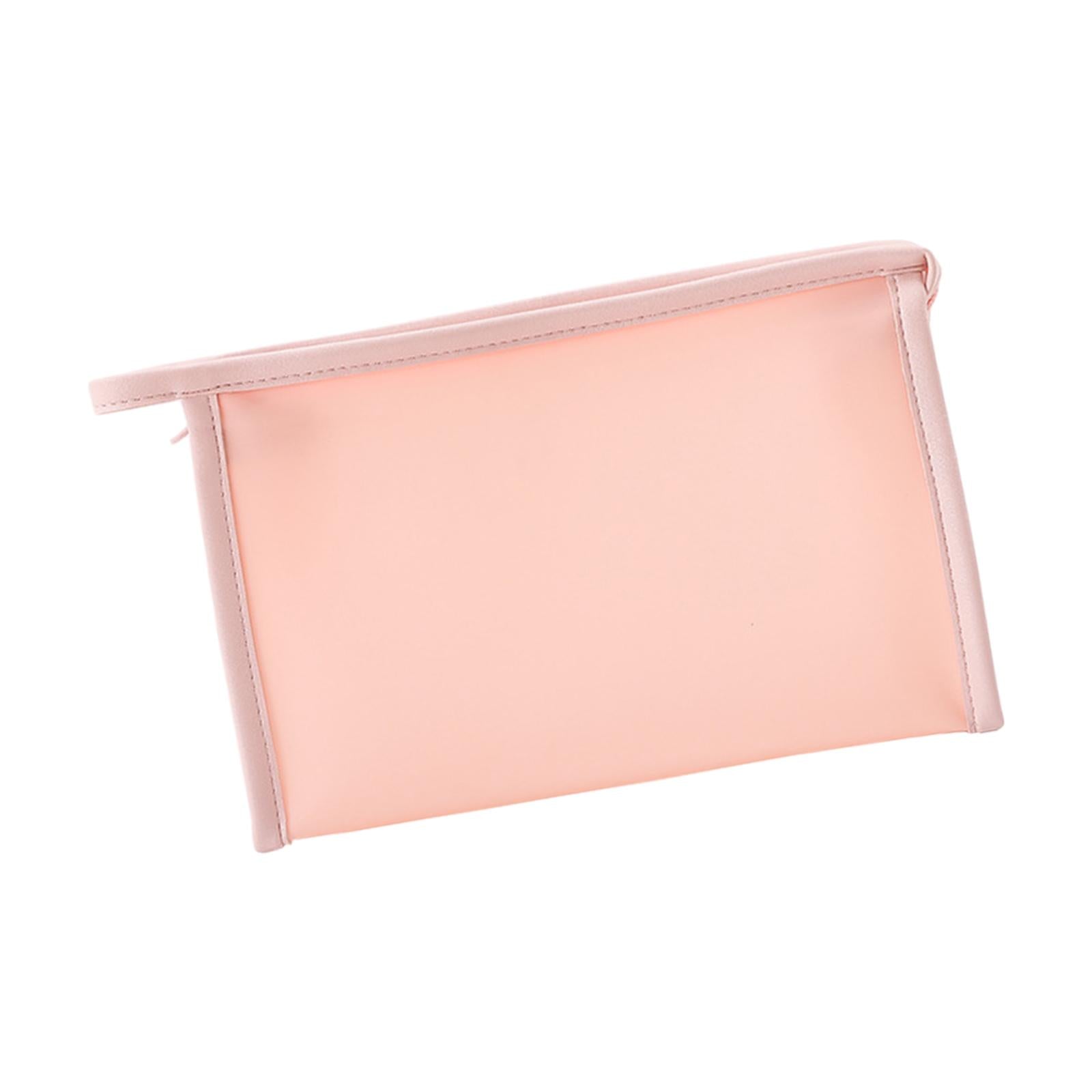PVC Waterproof Makeup Bag Portable Bag for Vacation Business Trip Essentials Pink