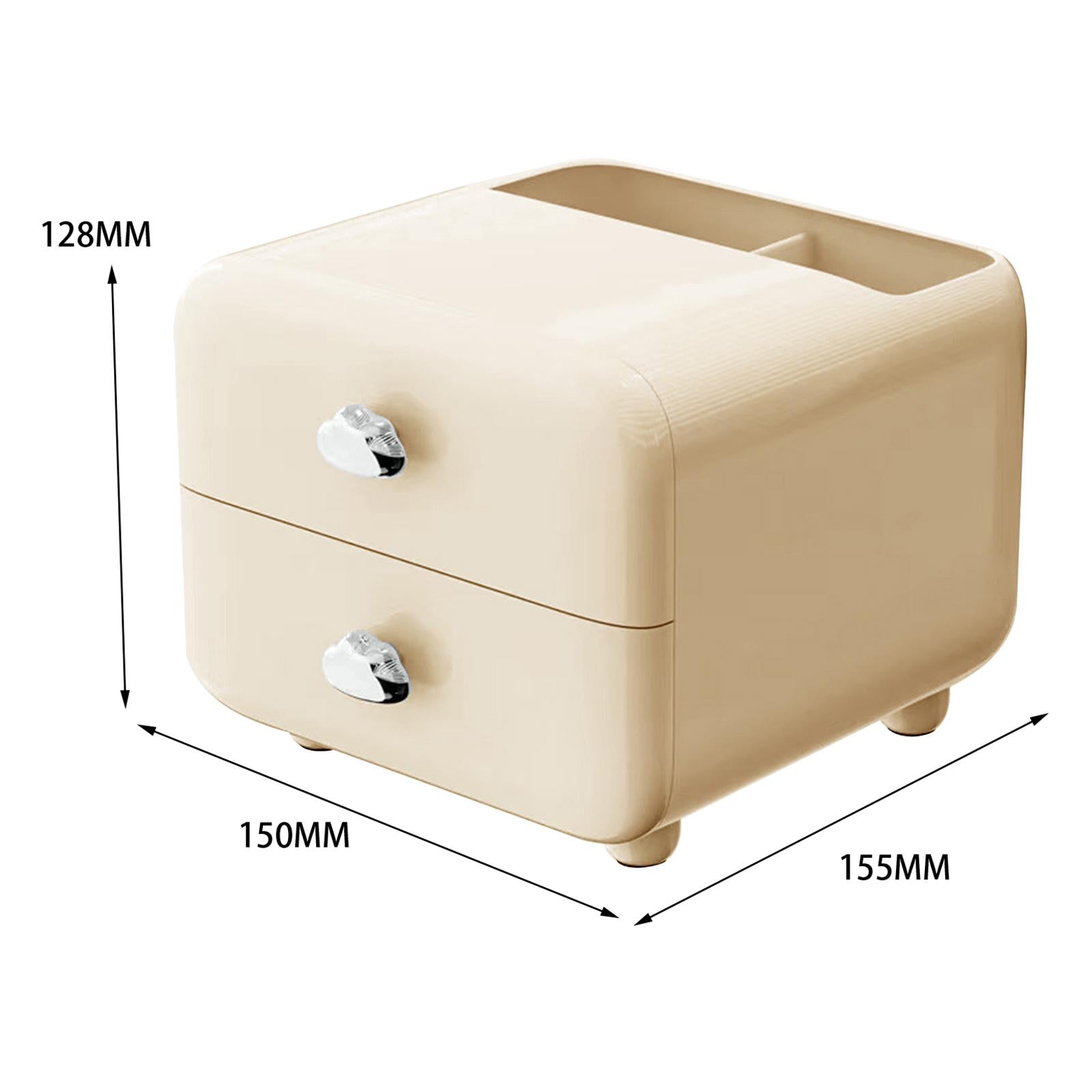 Pen Holder with 2 Drawer Desk Stationery Box for Desktop Office Supplies Yellow