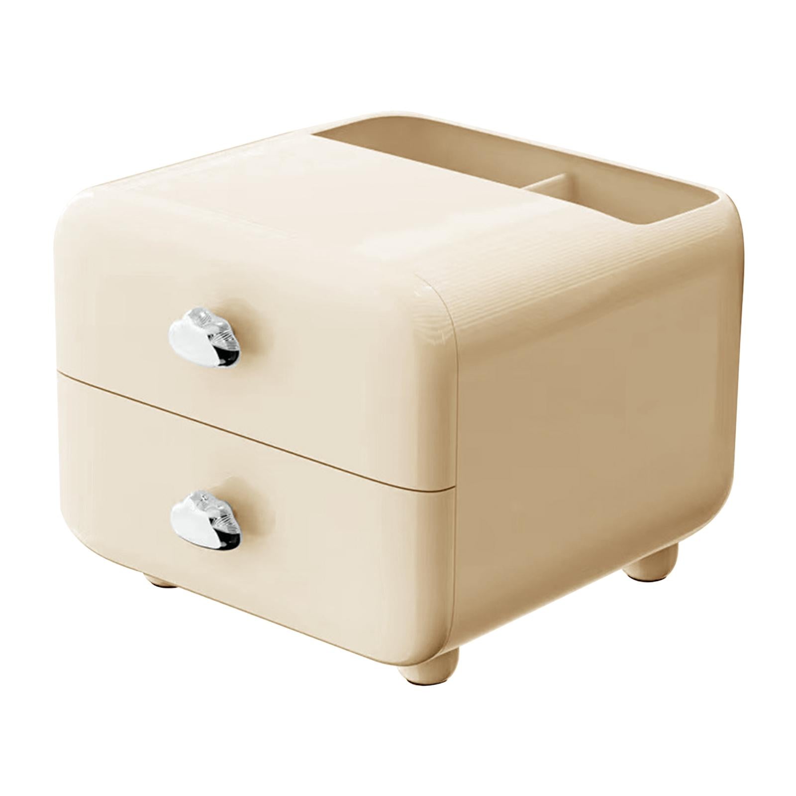 Pen Holder with 2 Drawer Desk Stationery Box for Desktop Office Supplies Yellow