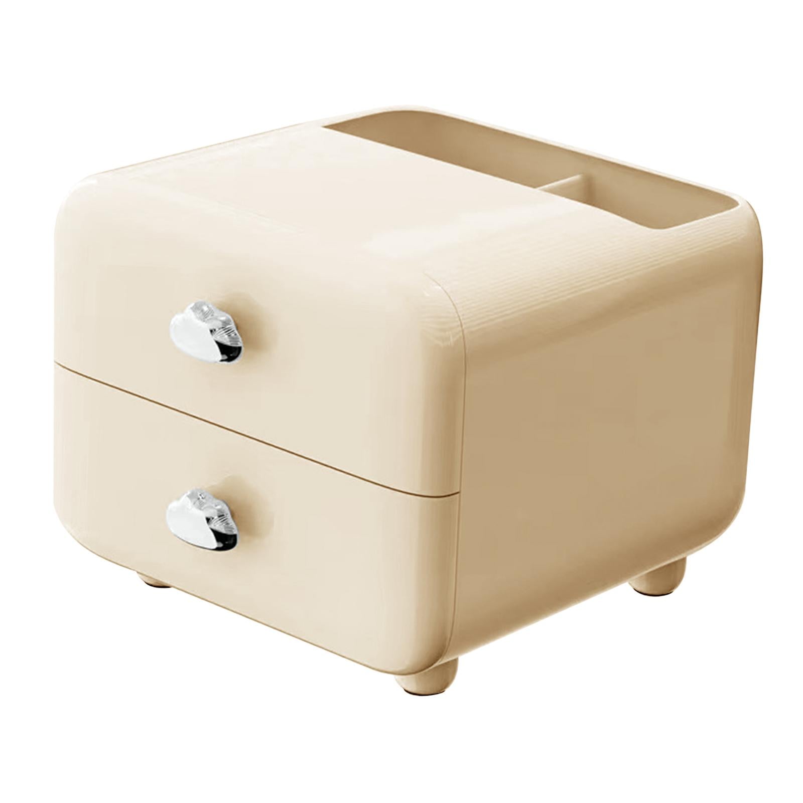 Pen Holder with 2 Drawer Desk Stationery Box for Desktop Office Supplies Yellow