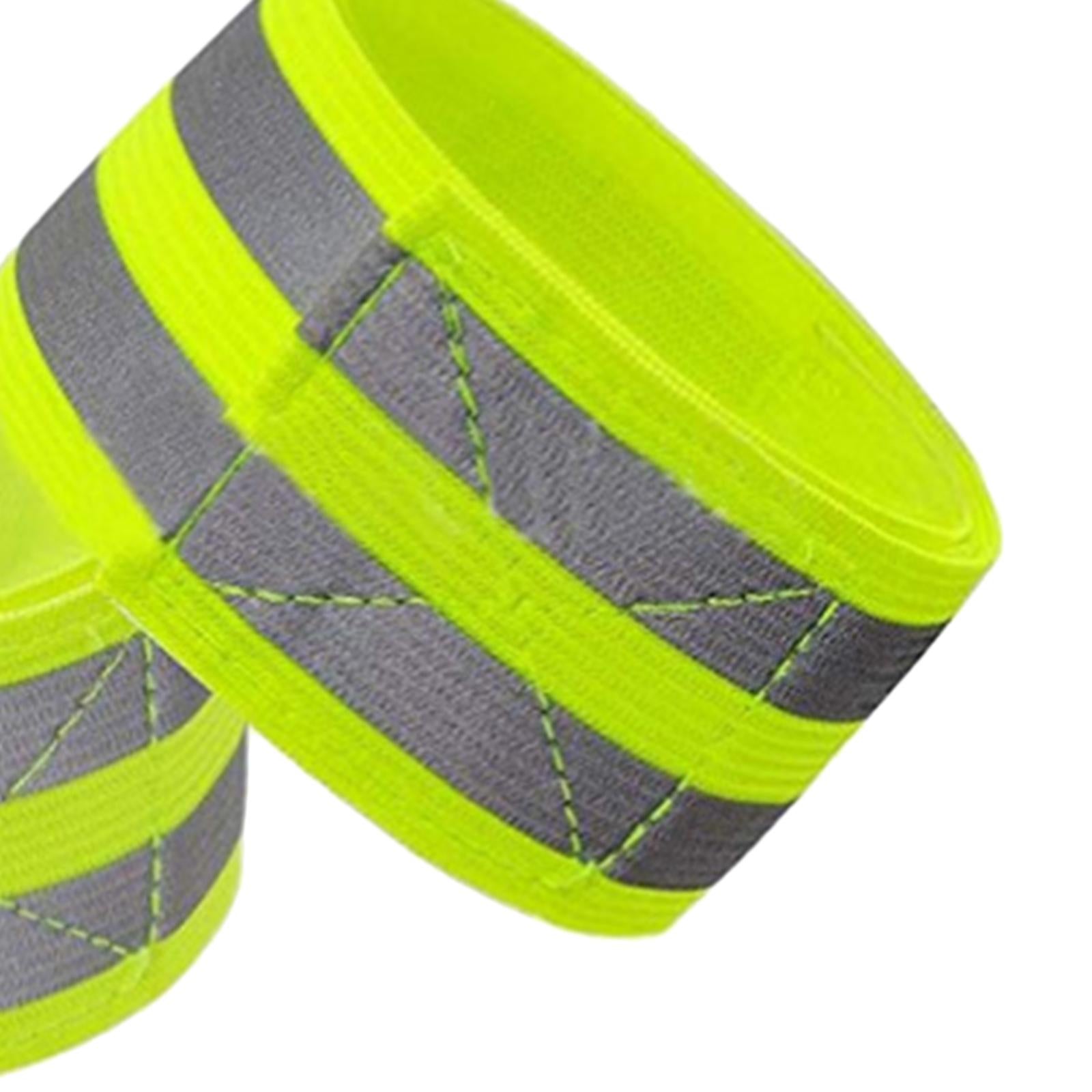 2xReflective Bands Adjustable Safety Reflector Tape Straps for Arm Leg Jogging