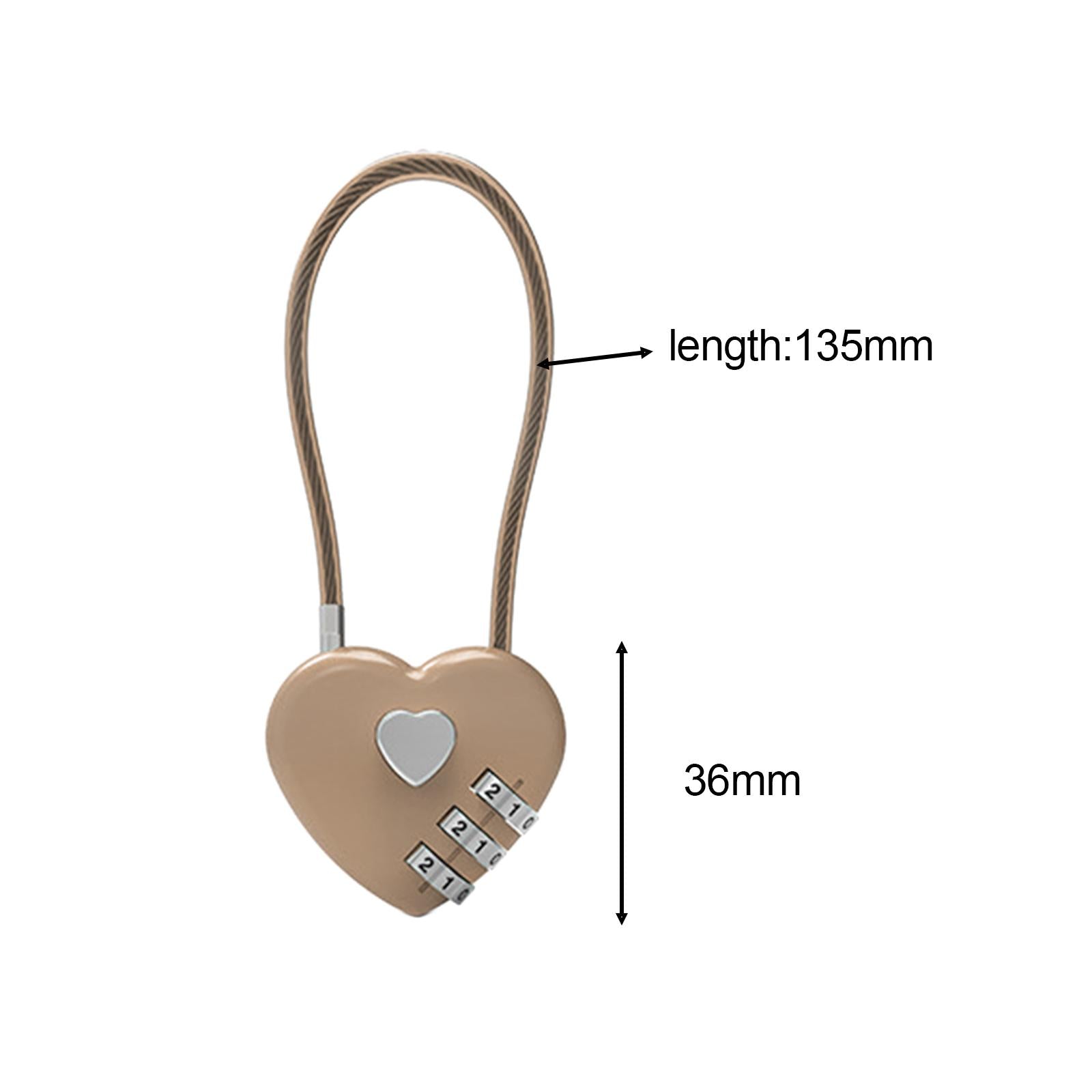 Love Lock Heart Padlock Small Metal Heart Shaped Padlock for Valentine's Day Gold