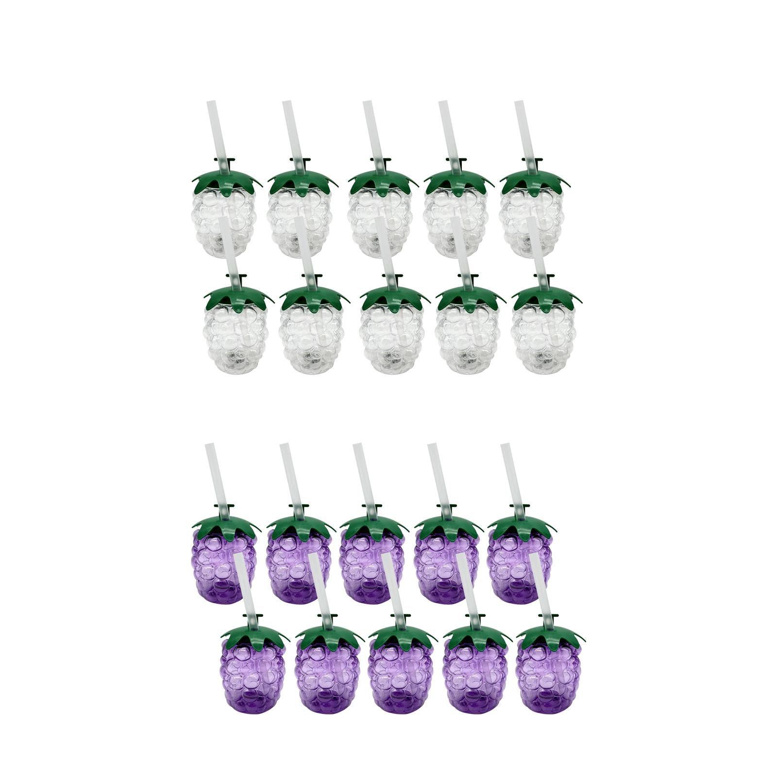 10x Grape Cups Water Milk Ice Coffee Cute Cold Resistant 500ml User Friendly Transparent