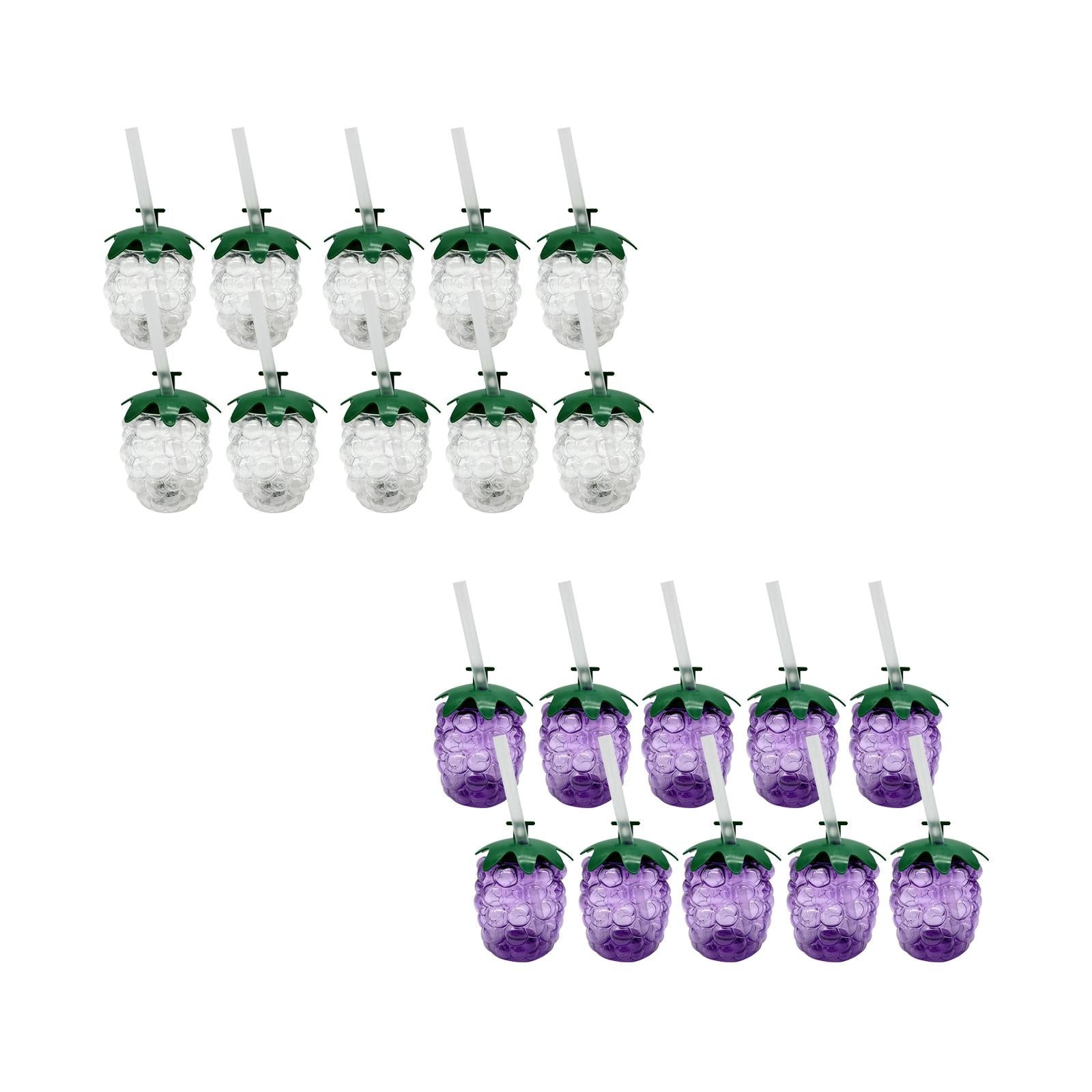 10x Grape Cups Water Milk Ice Coffee Cute Cold Resistant 500ml User Friendly Transparent