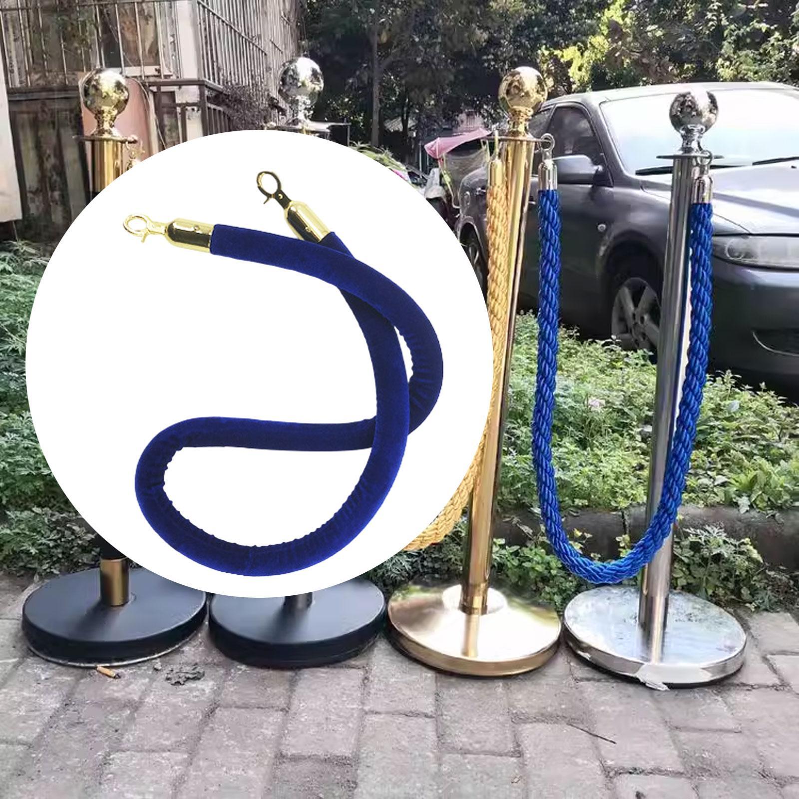 59inch Crowd Control Barrier Rope Stylish with Snap Hook for Queue Posts Gold Snap Hook