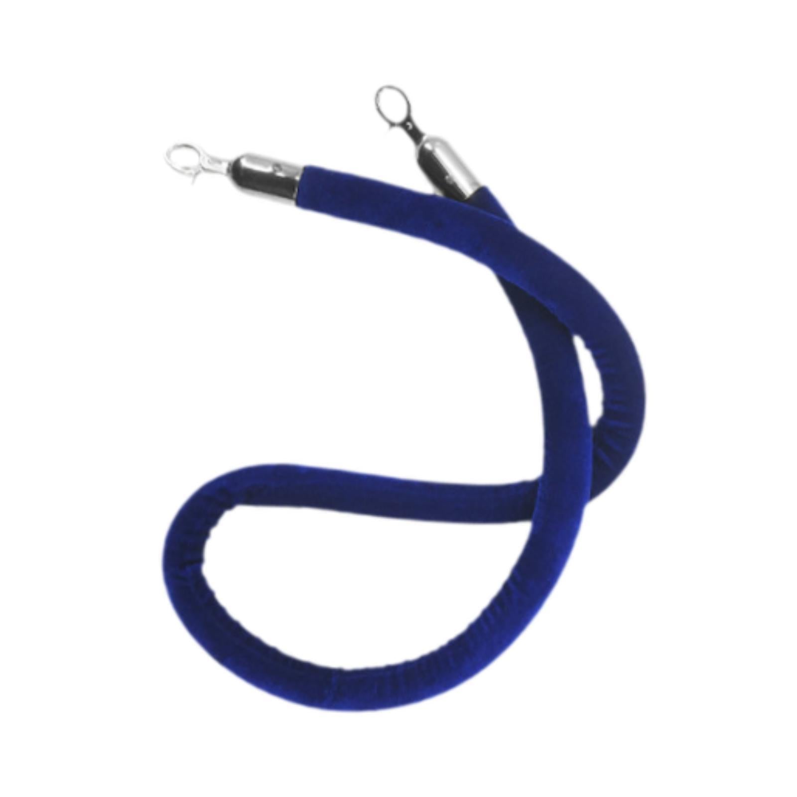 59inch Crowd Control Barrier Rope Stylish with Snap Hook for Queue Posts Silver Snap Hook