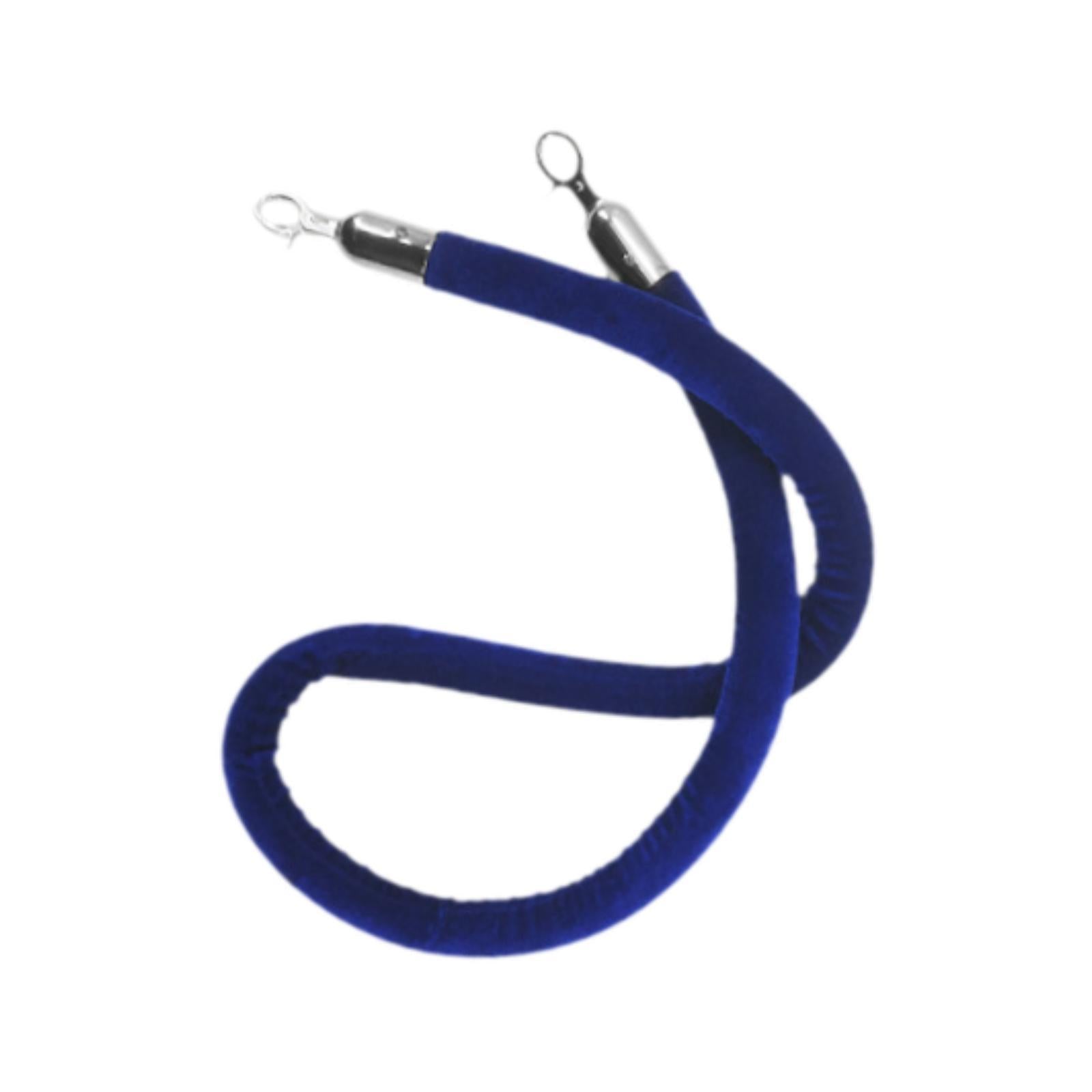 59inch Crowd Control Barrier Rope Stylish with Snap Hook for Queue Posts Silver Snap Hook