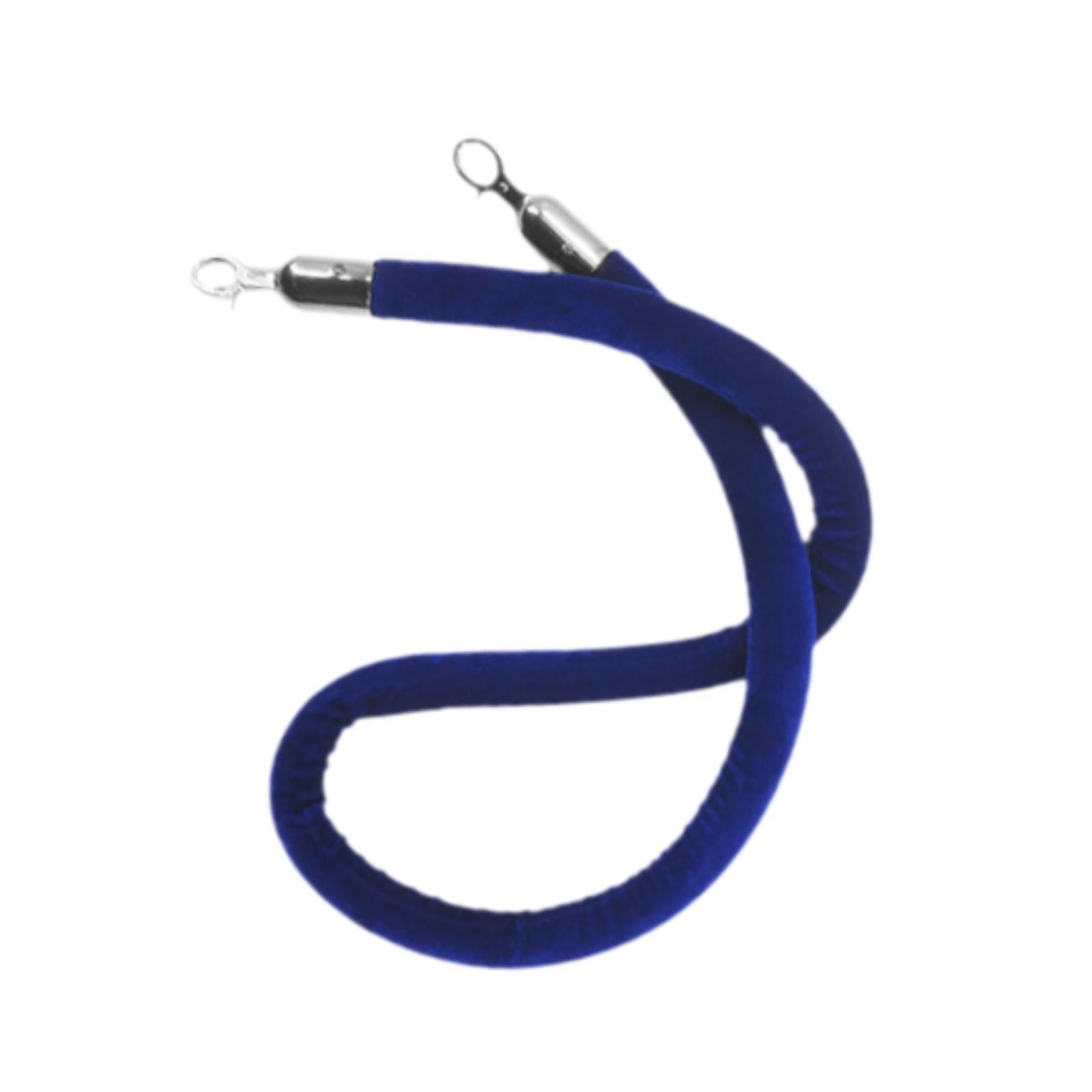 59inch Crowd Control Barrier Rope Stylish with Snap Hook for Queue Posts Silver Snap Hook