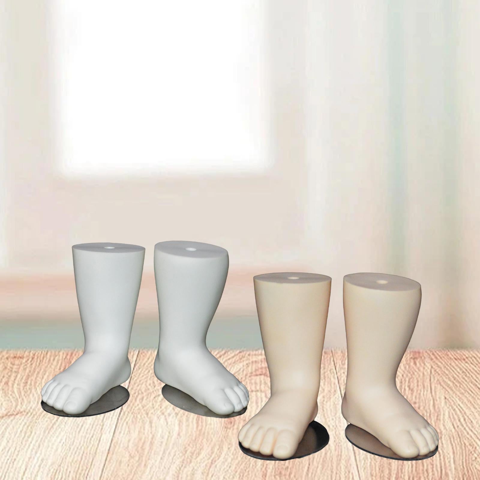 Baby Foot Model Photo Prop Sock Display Holder for Malls Shop Commercial Use White