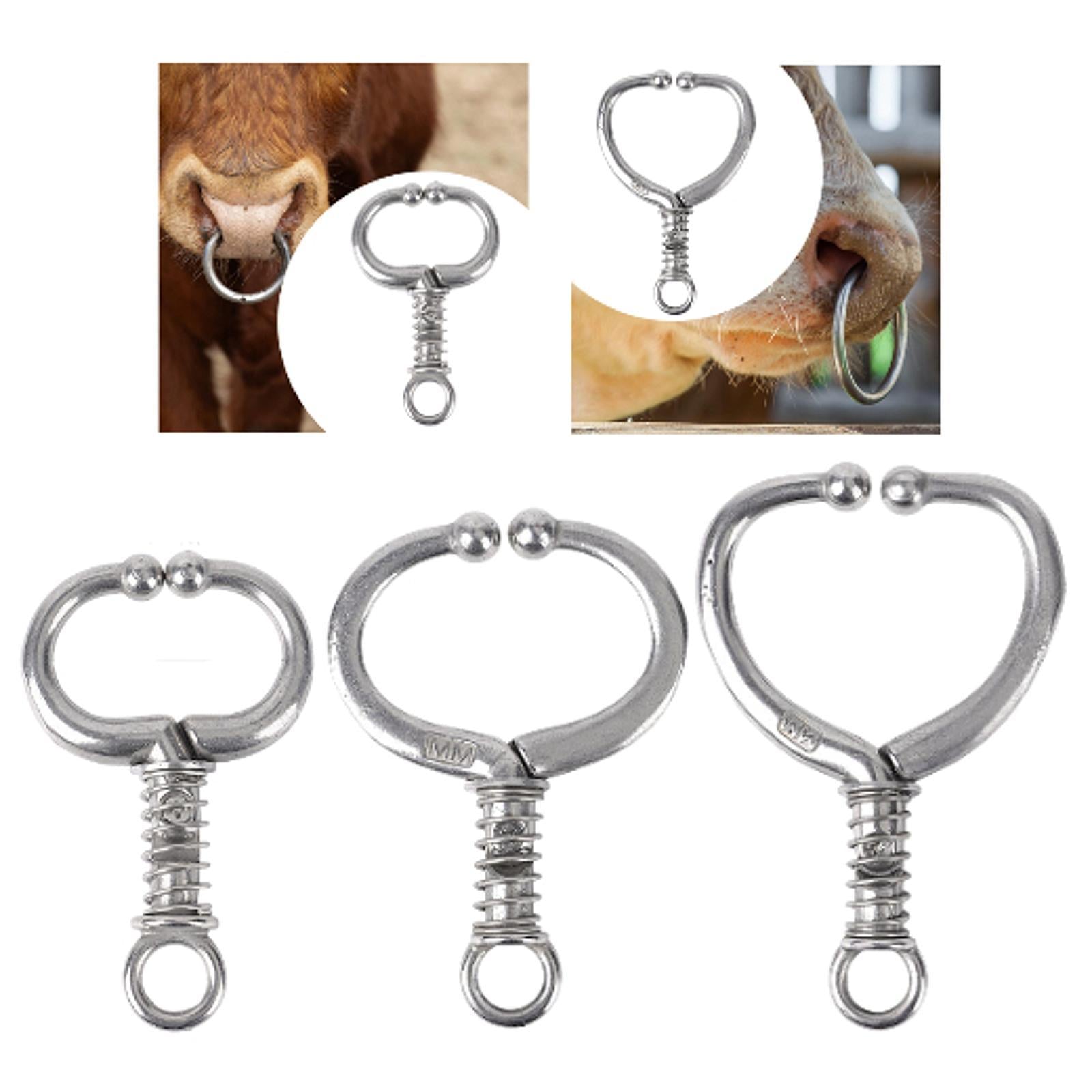Cattle Nose Ring Livestock Tool Sturdy Easy to Use Farming Animals Equipment 11.7cmx7.3cm