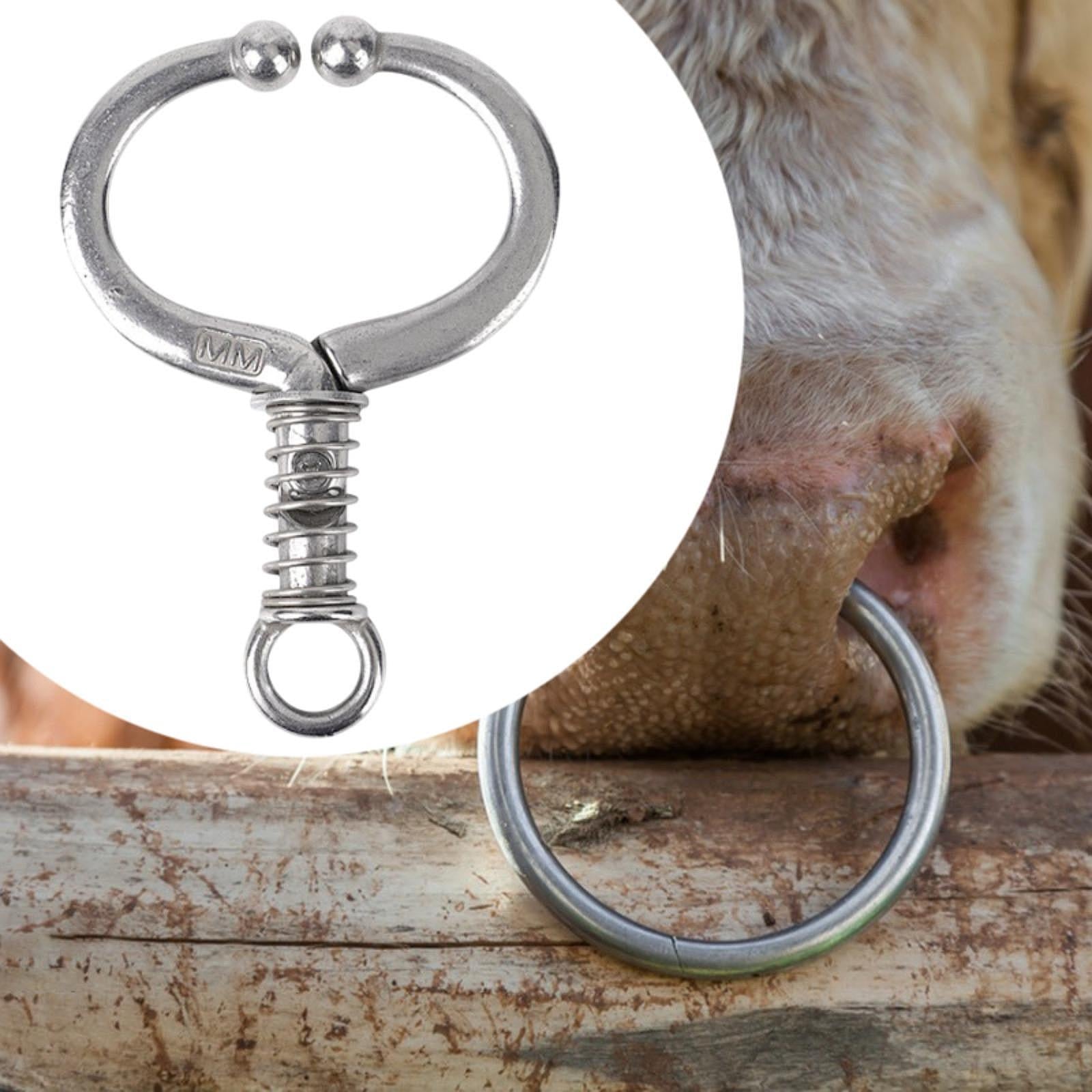 Cattle Nose Ring Livestock Tool Sturdy Easy to Use Farming Animals Equipment 12.5cmx9cm
