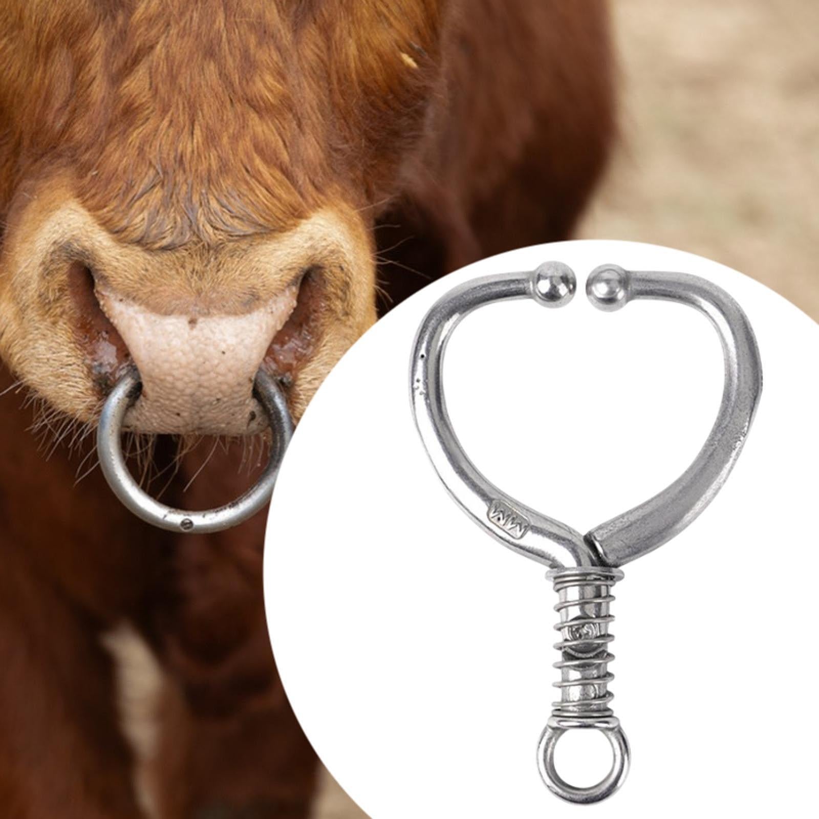 Cattle Nose Ring Livestock Tool Sturdy Easy to Use Farming Animals Equipment 14.5cmx9.6cm