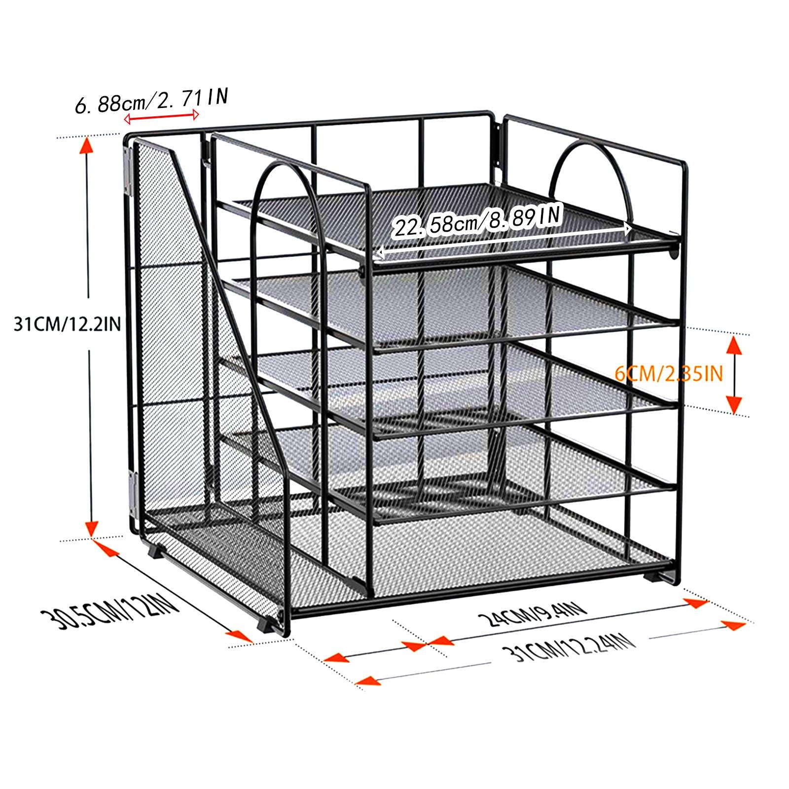 Desk File Organizer Practical Easy Access 5 Layer for School Study Classroom black