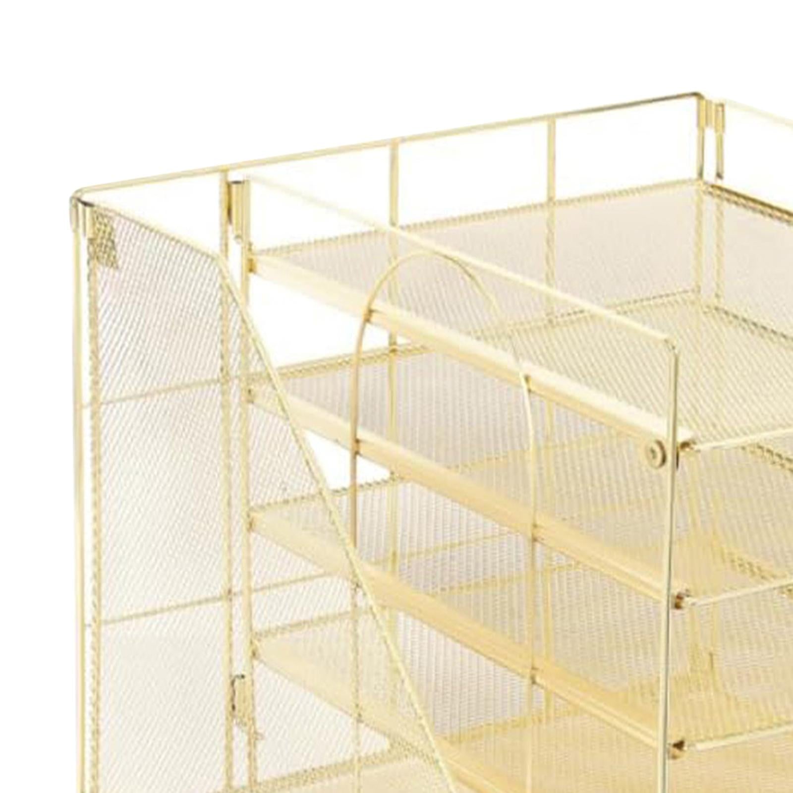 Desk File Organizer Practical Easy Access 5 Layer for School Study Classroom golden