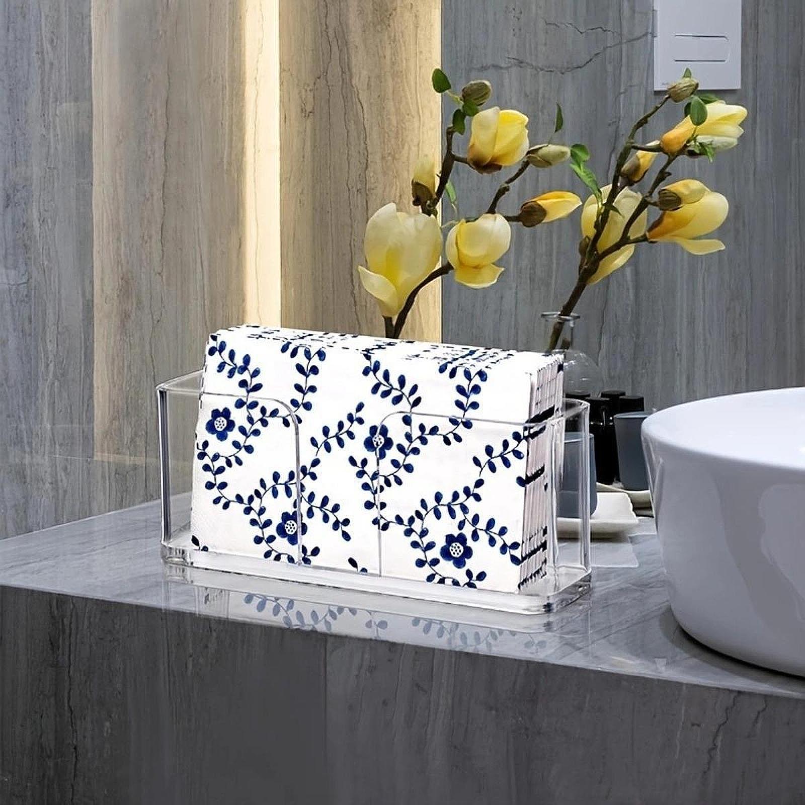 Acrylic Napkin Holder Cocktail Guest Towel Holder for Party Hotel Restaurant rectangle