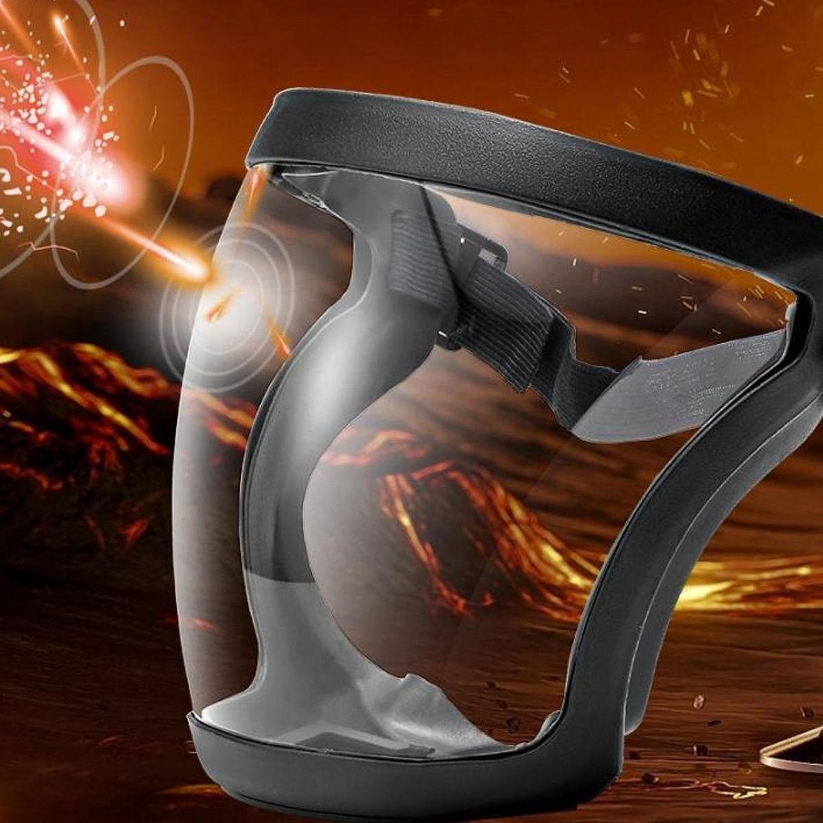 Full Face Shield Adults Face Mask for General Manufacturing Cutting Grinding Not Removable Clear