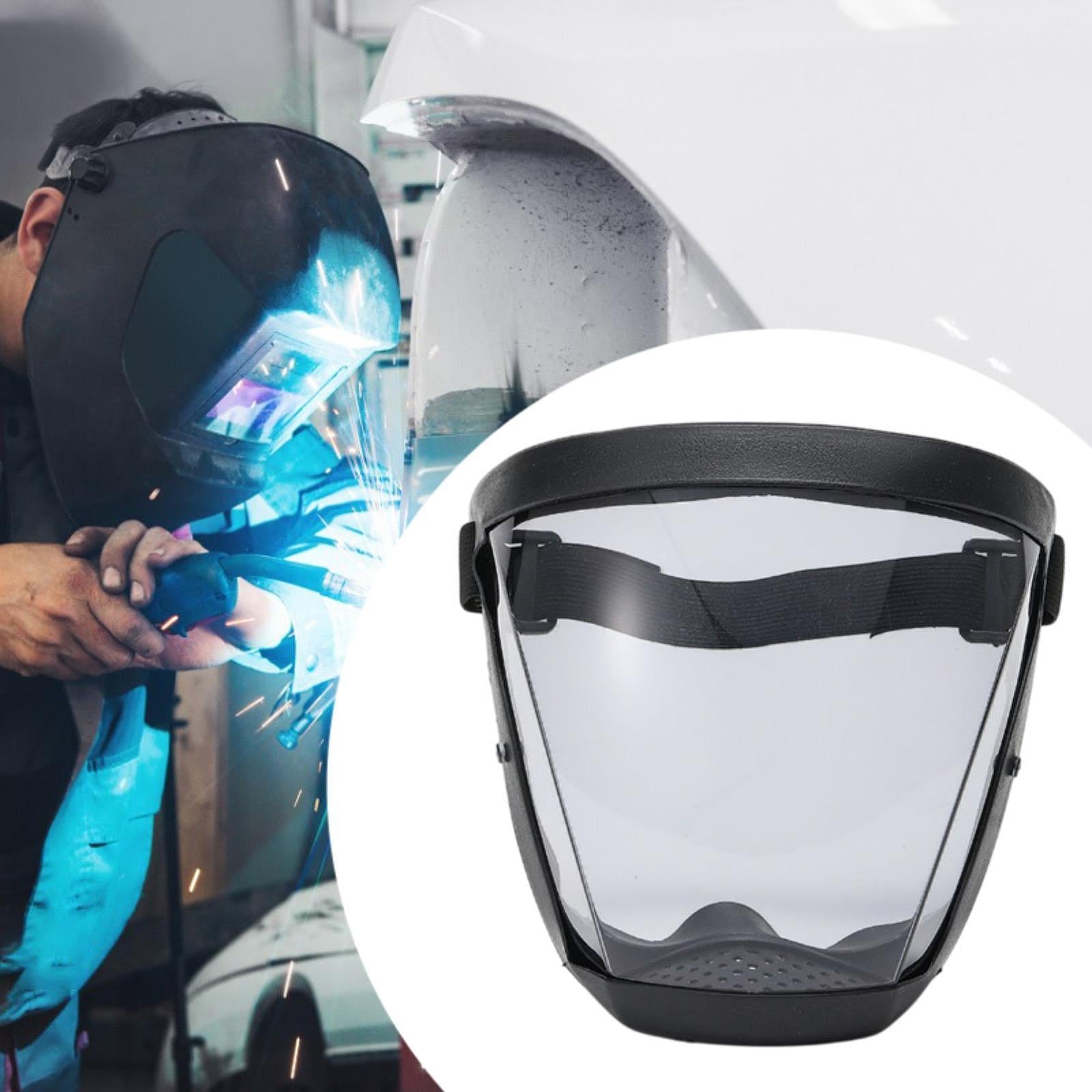Full Face Shield Adults Face Mask for General Manufacturing Cutting Grinding Removable Clear Gray