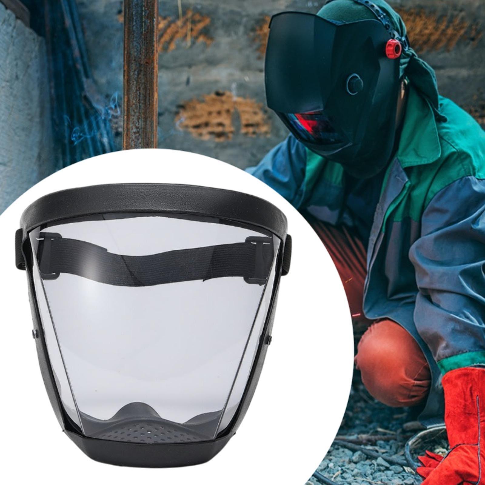 Full Face Shield Adults Face Mask for General Manufacturing Cutting Grinding Removable Clear Gray