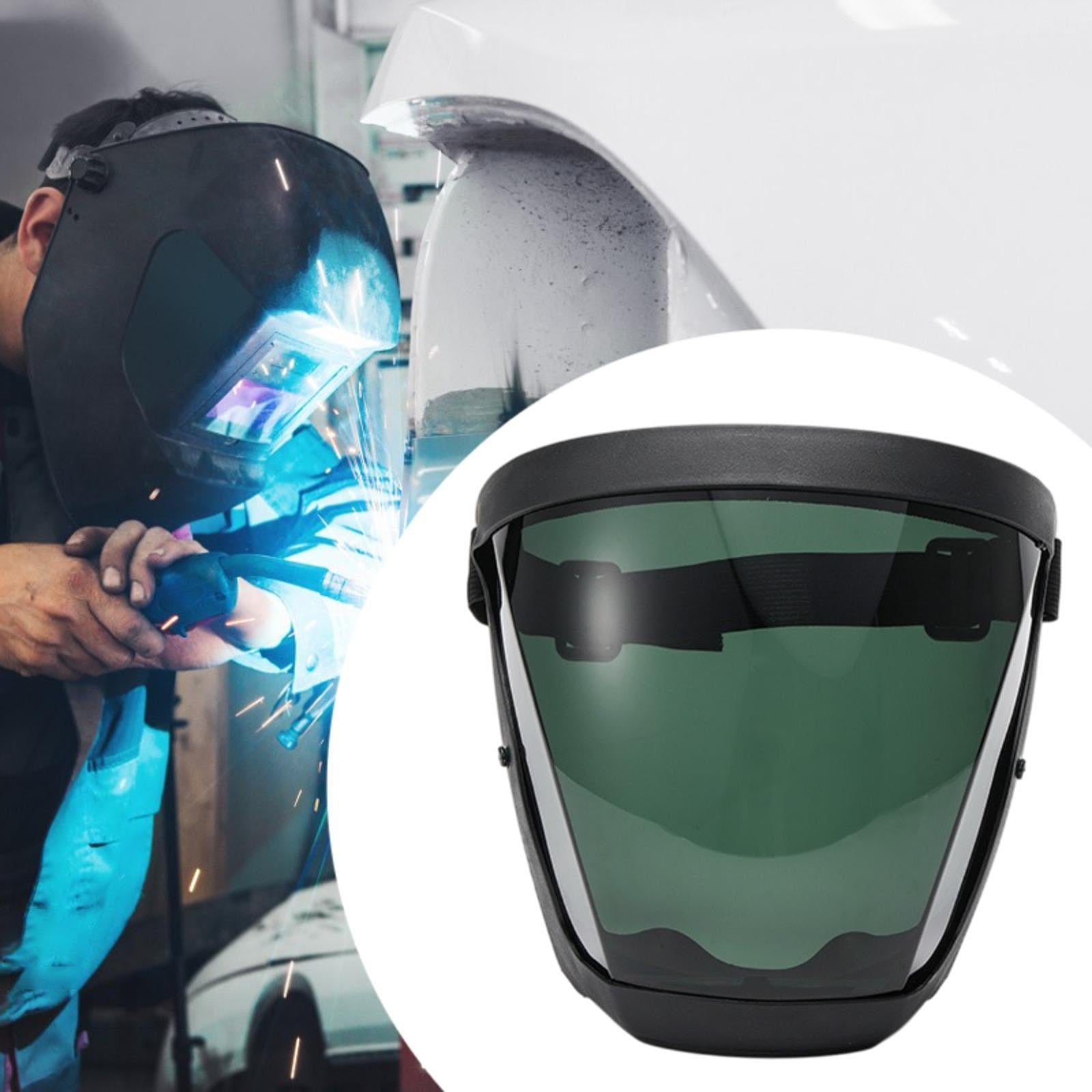 Full Face Shield Adults Face Mask for General Manufacturing Cutting Grinding Removable Green