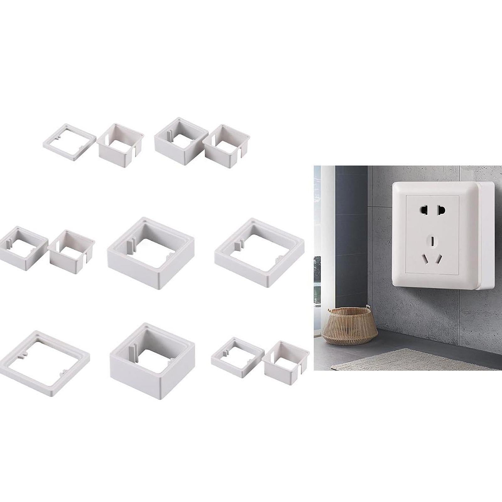2Pcs Single Socket Spacers Square Wall Plate Spacers for Kitchen Home white