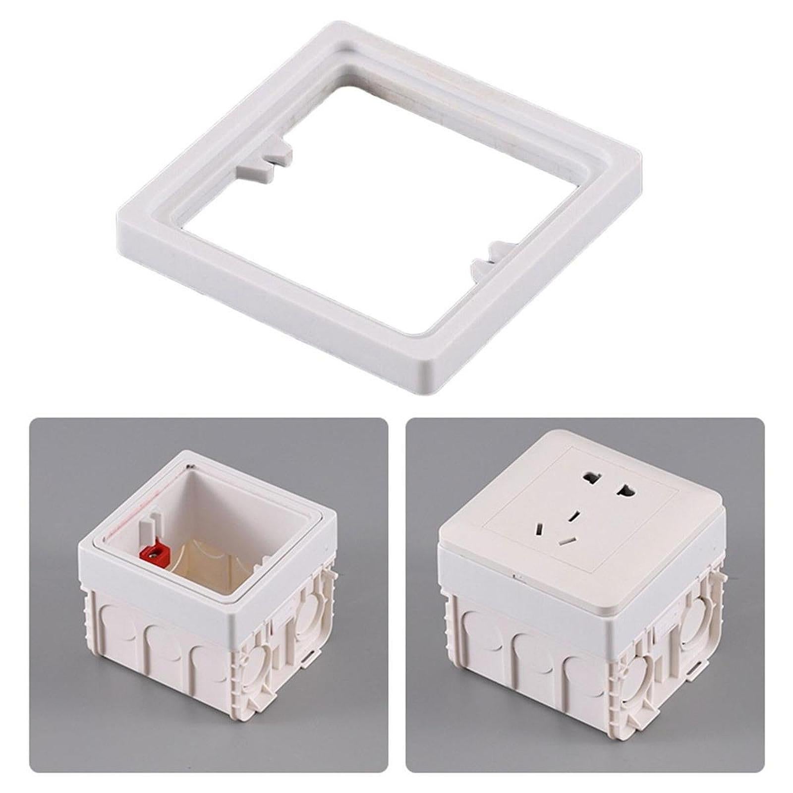 2Pcs Single Socket Spacers Square Wall Plate Spacers for Kitchen Home white
