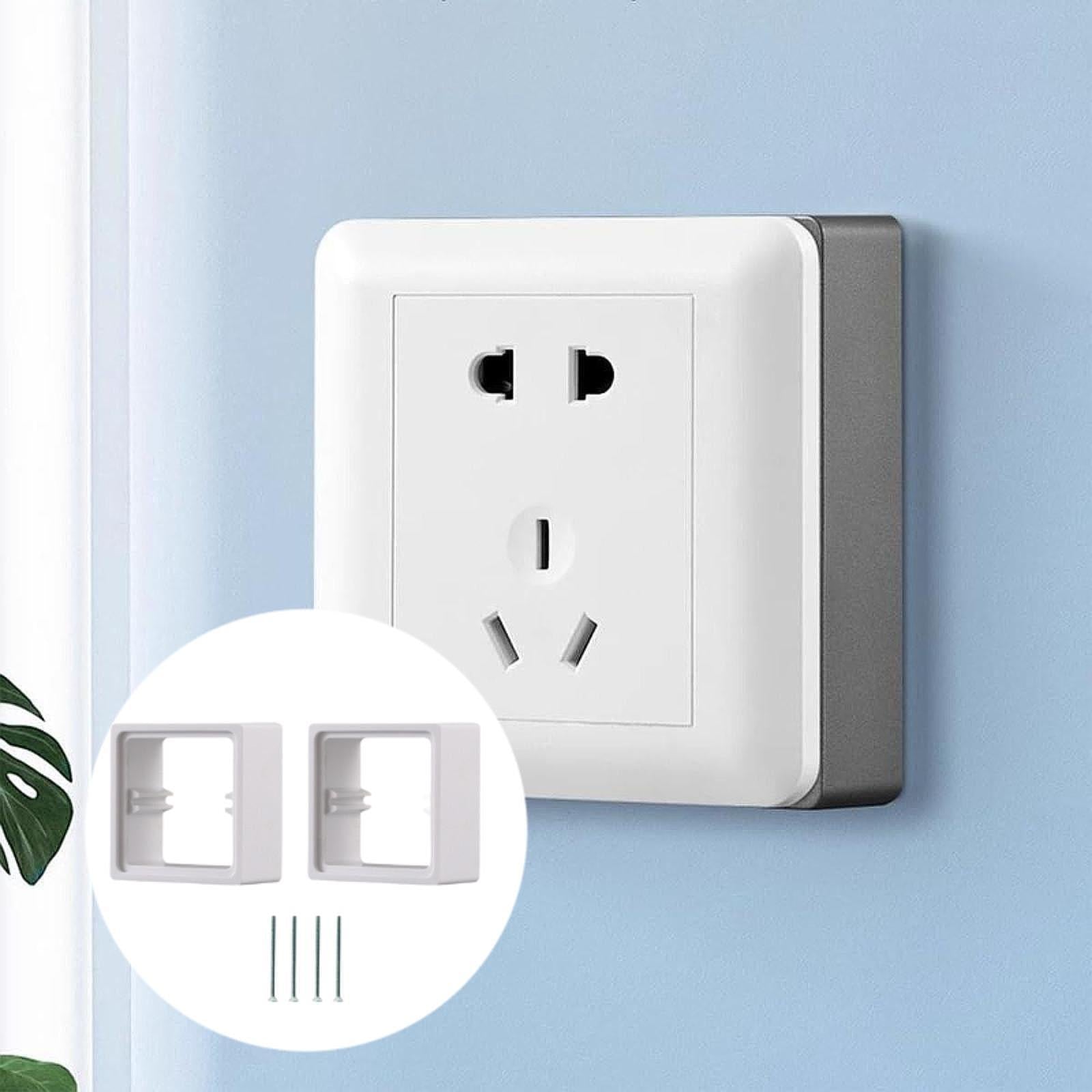 2Pcs Single Socket Spacers Square Wall Plate Spacers for Kitchen Home white