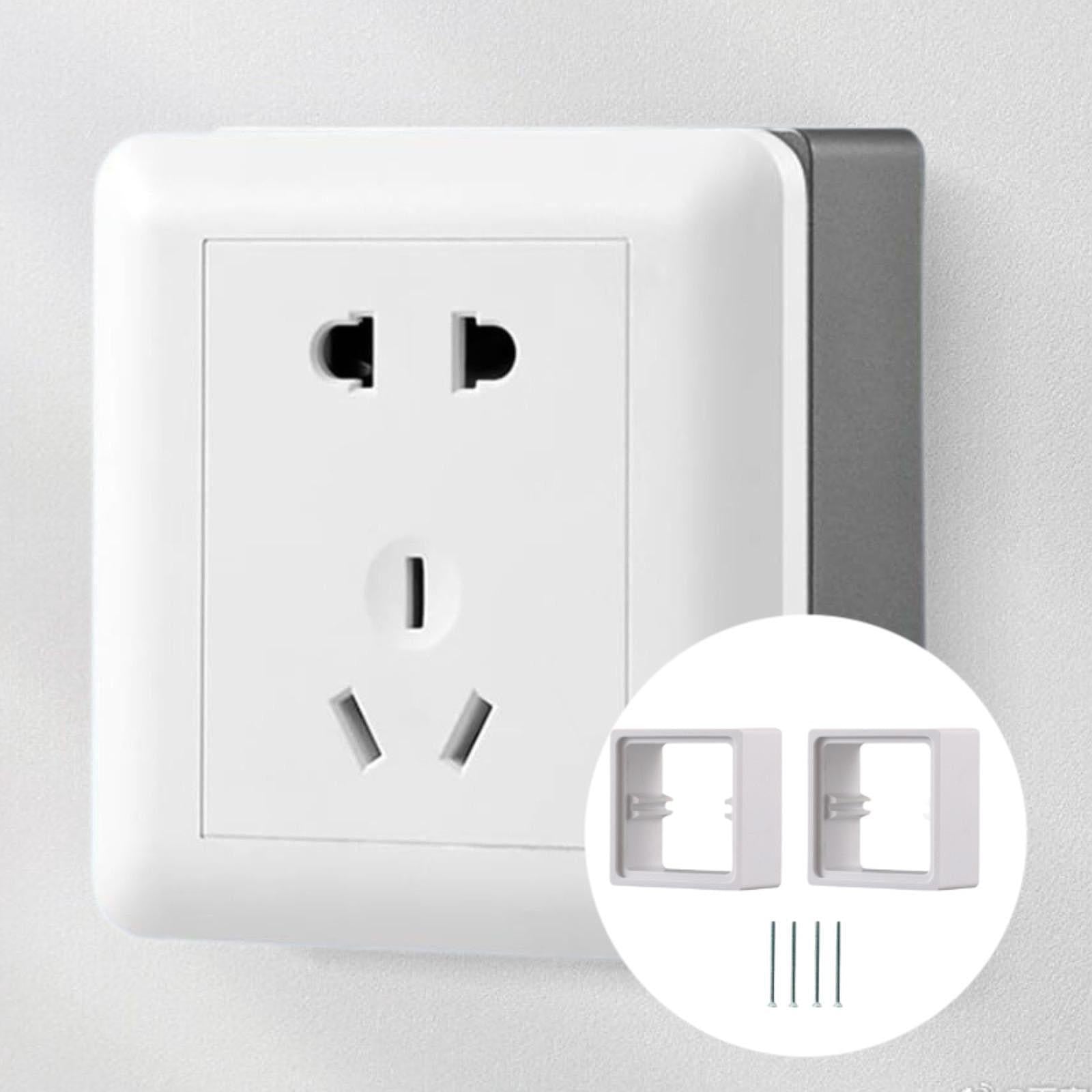 2Pcs Single Socket Spacers Square Wall Plate Spacers for Kitchen Home white