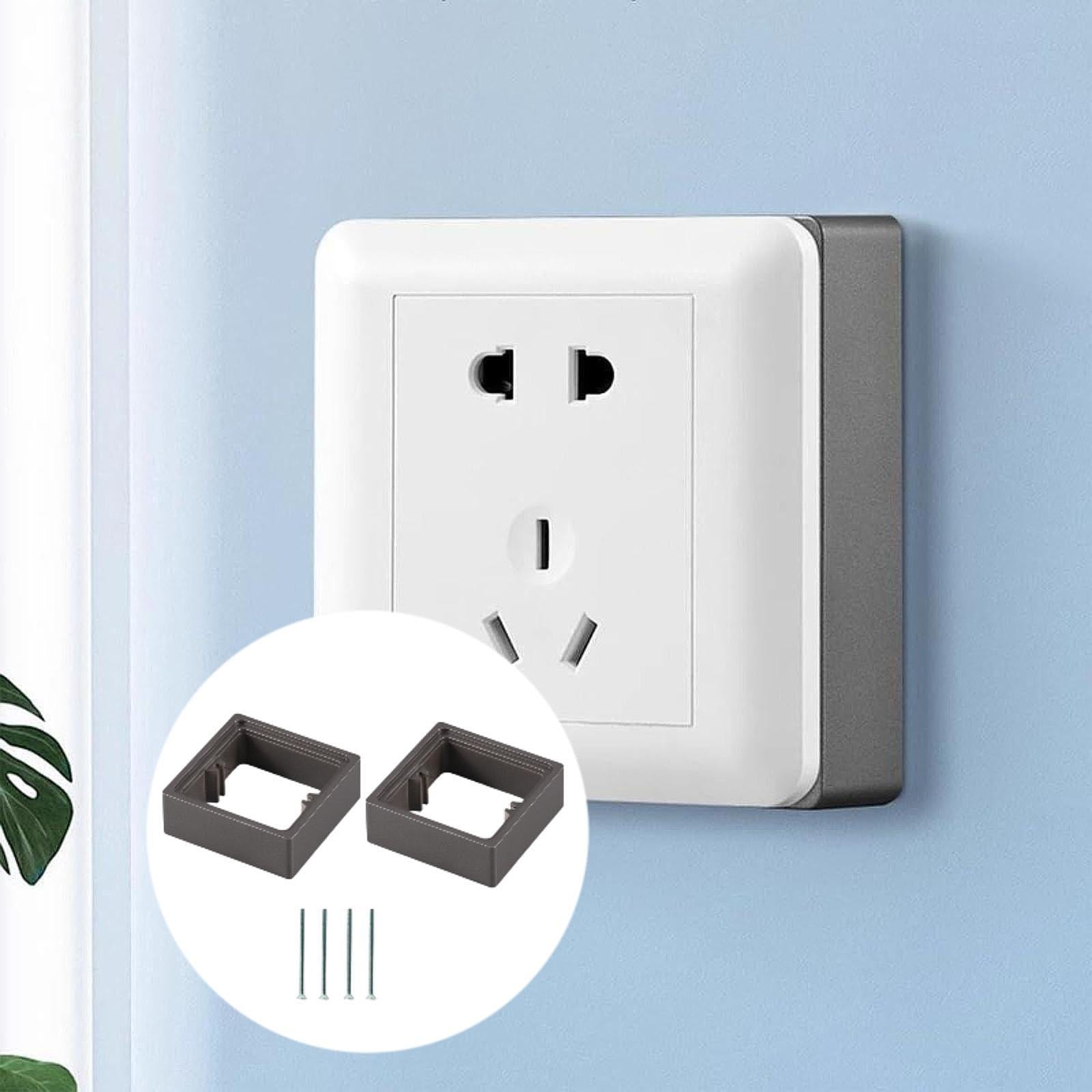 2Pcs Single Socket Spacers Square Wall Plate Spacers for Kitchen Home gray