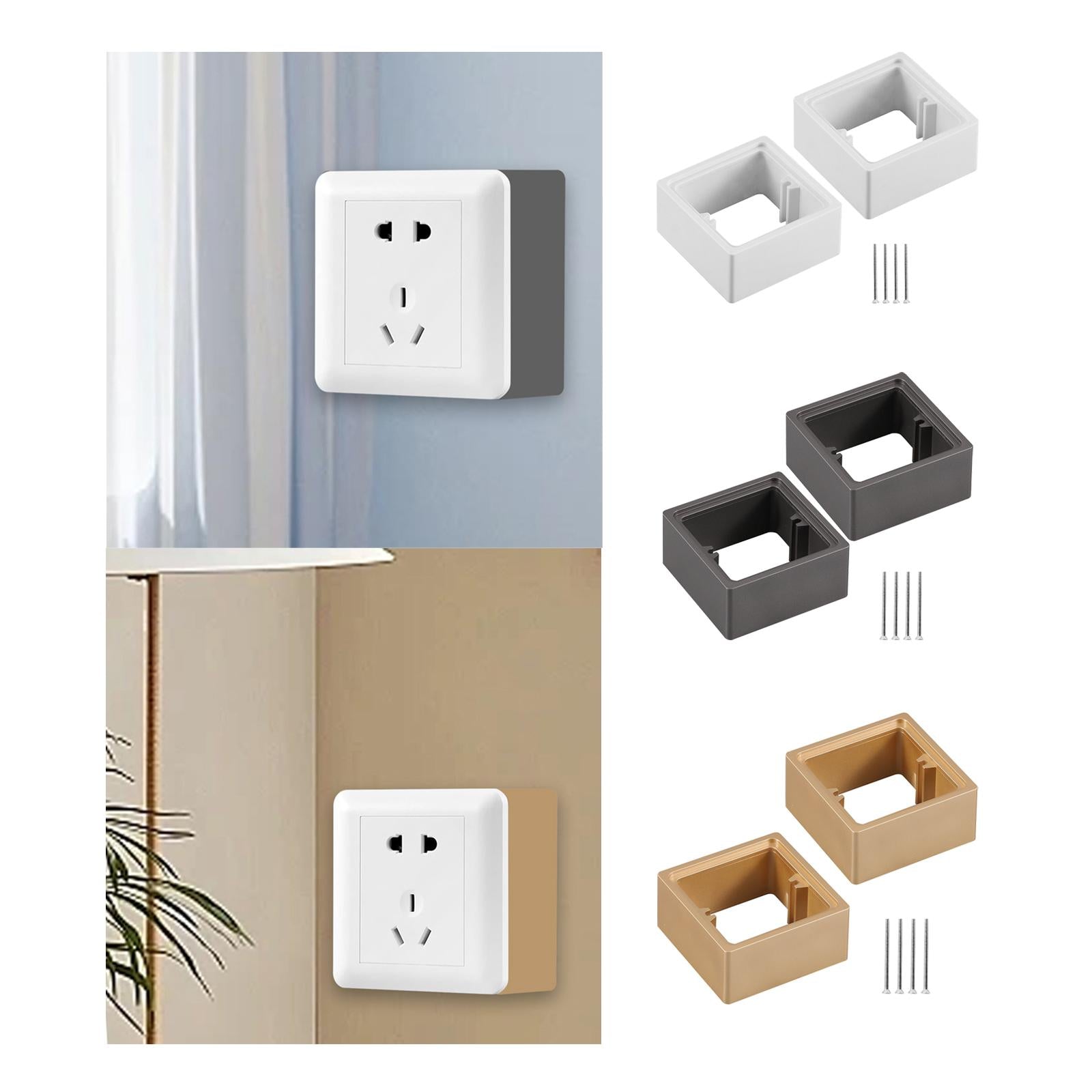 2 Pieces Socket Frame Plate Spacers Switche Accessory for Office Living Room white