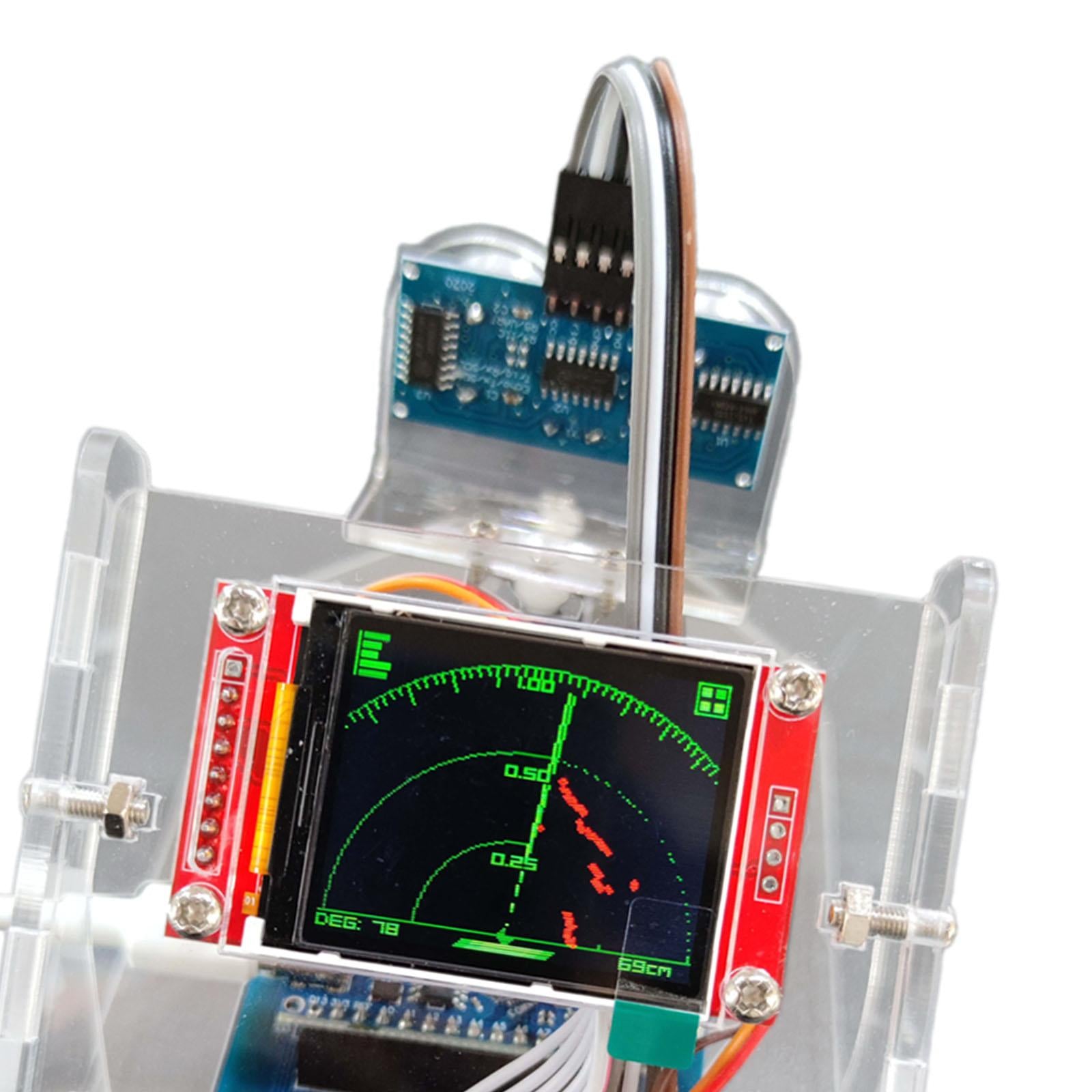 RC Ultrasonic Radar Sensors Module Kit Easy to Assemble for 1/10 RC Crawlers 1.8 inch Screen Set