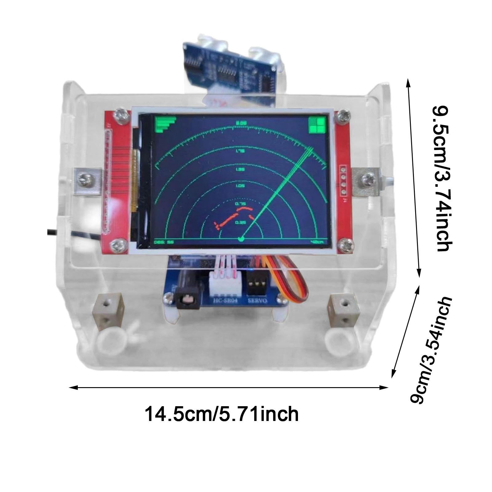 RC Ultrasonic Radar Sensors Module Kit Easy to Assemble for 1/10 RC Crawlers 2.8 inch Screen Set