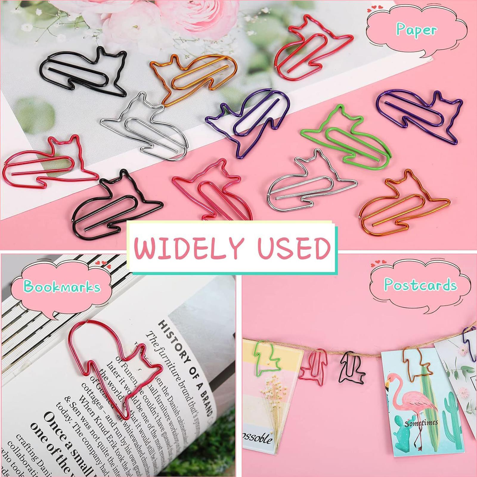 Cat Shaped Stationery Set Creative 30 Pcs Paper Clips for Office Home