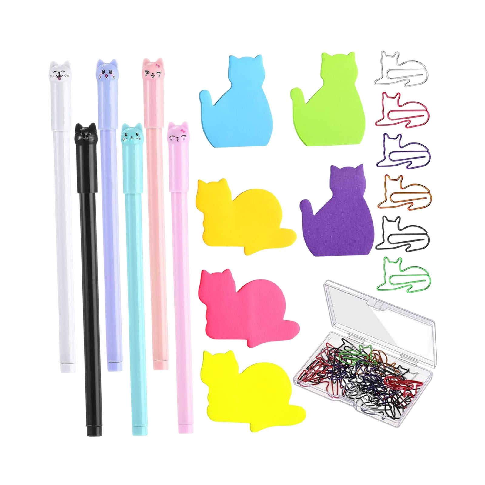 Cat Shaped Stationery Set Creative 30 Pcs Paper Clips for Office Home